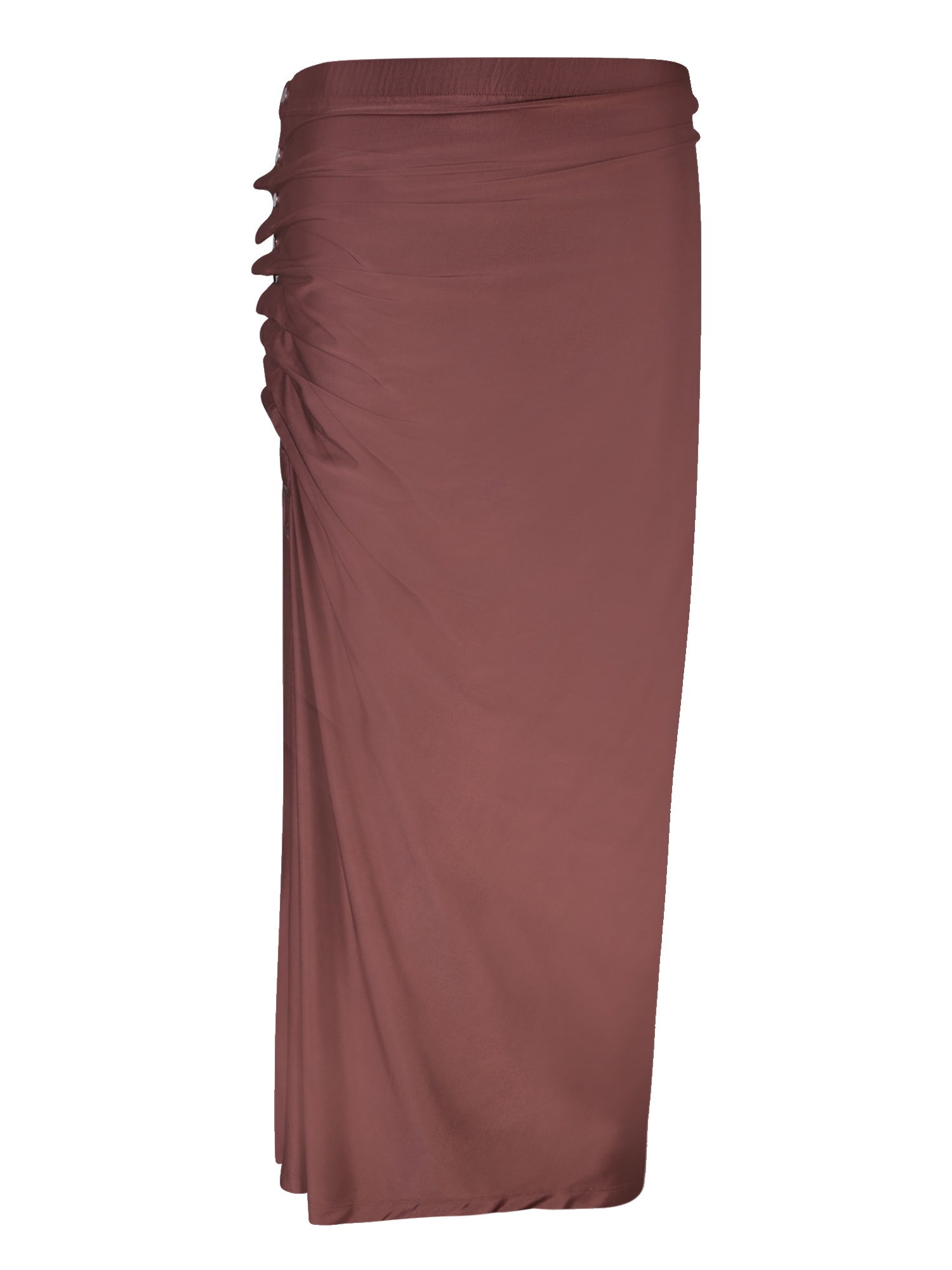 Shop Rabanne Paco  Brown Jersey Long Skirt