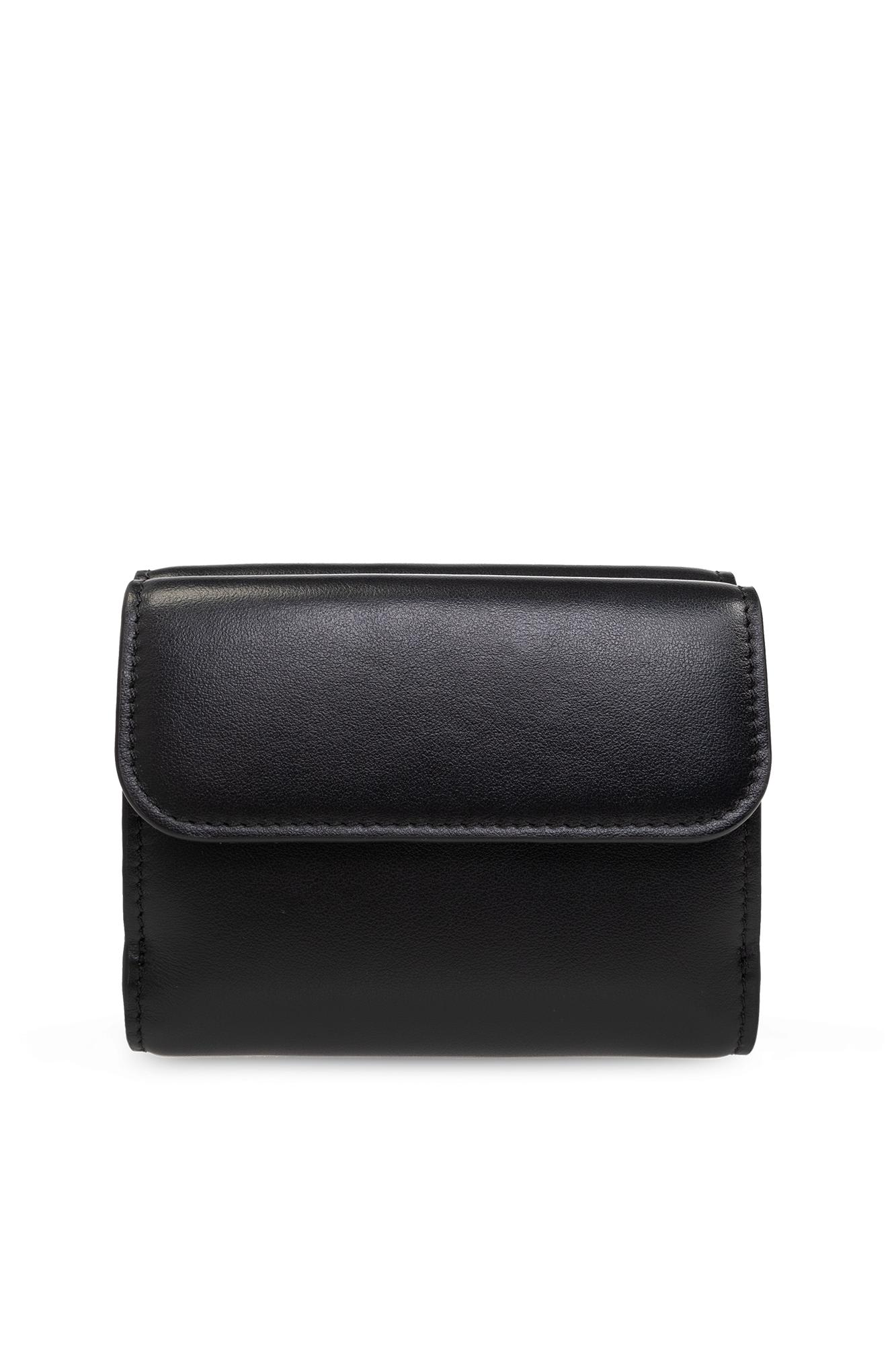 Shop Chloé Leather Wallet With Logo In Black