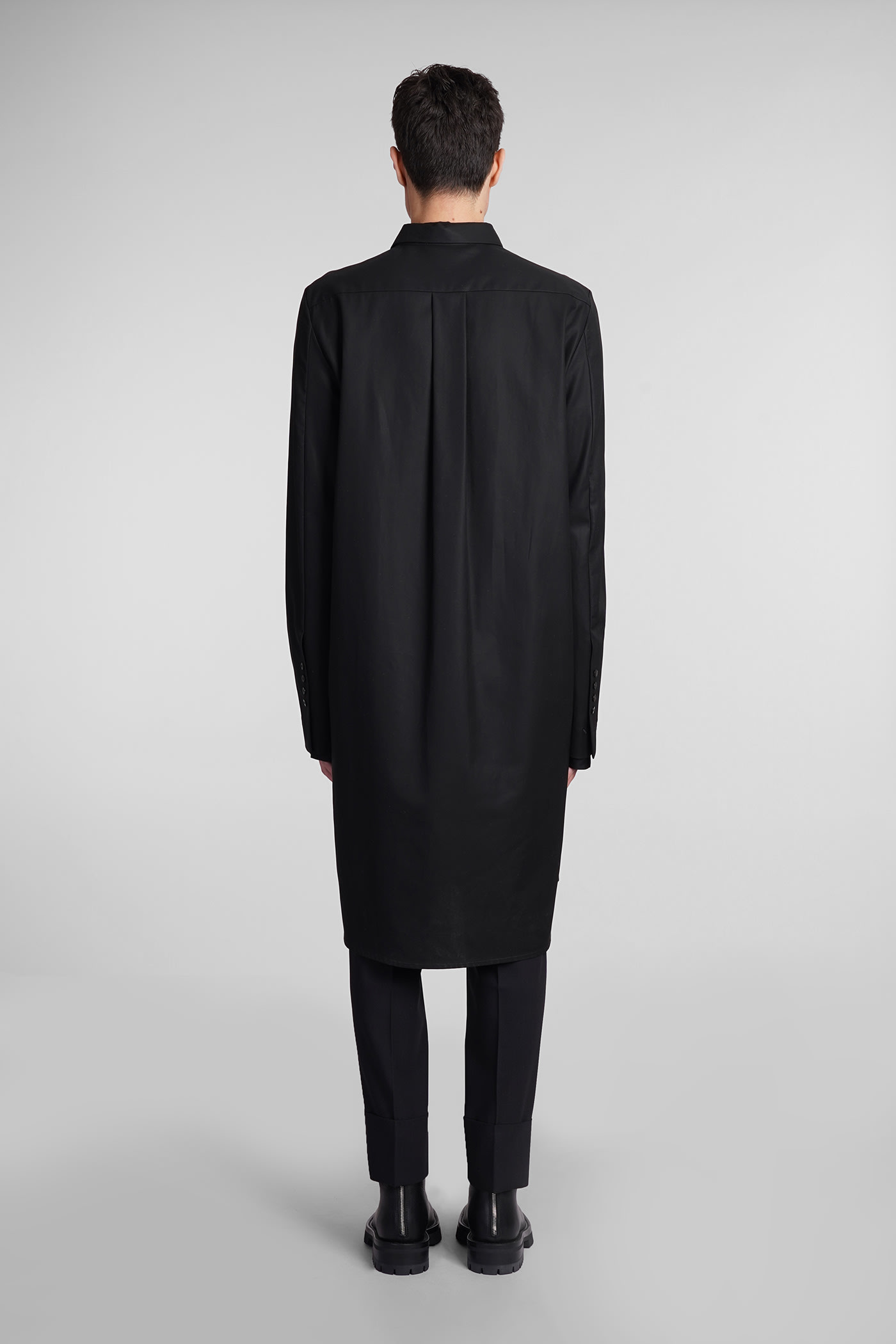 Shop Sapio N151 Coat In Black Cotton