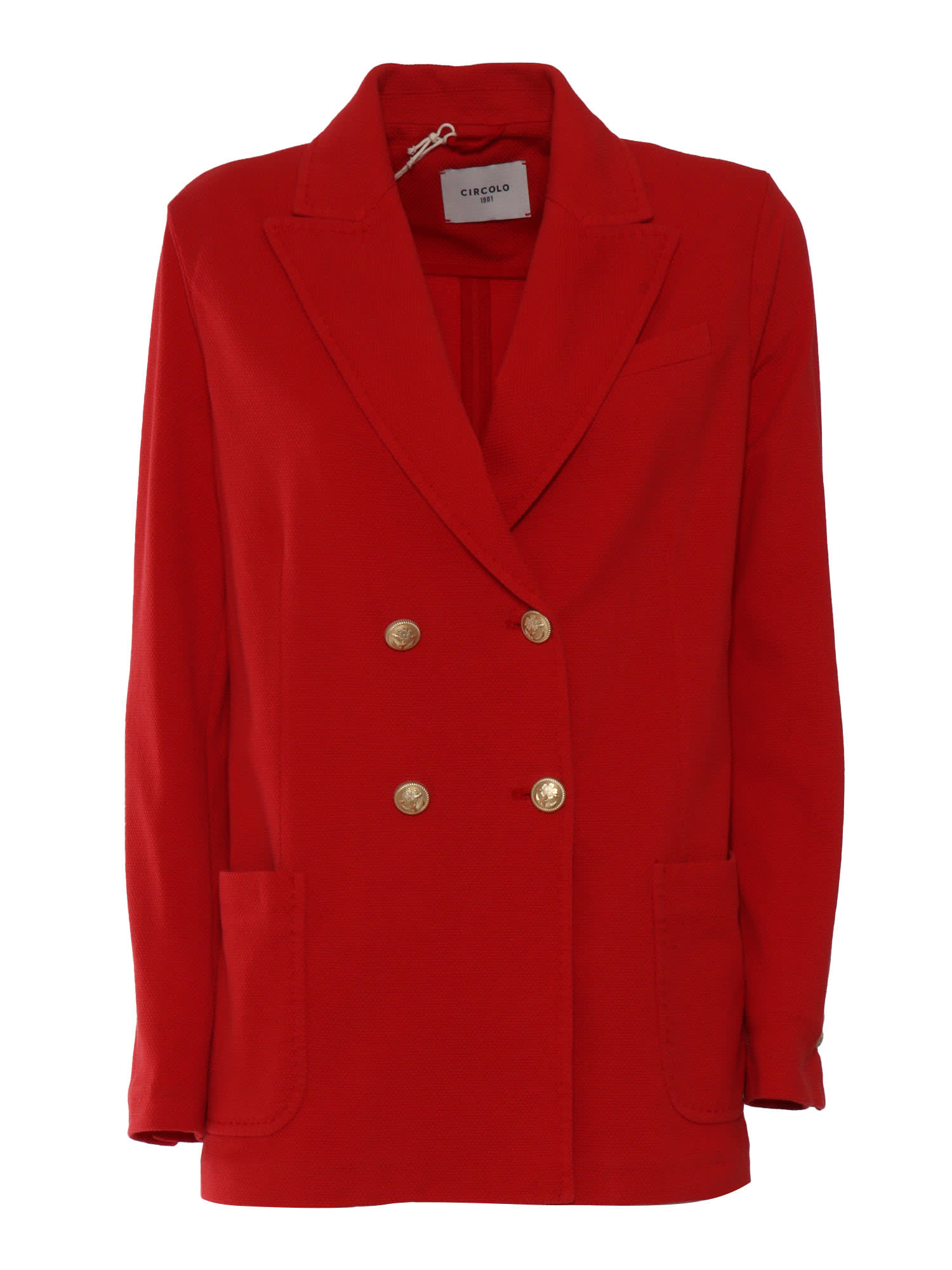 Circolo 1901 Double-breasted Jacket Gold Buttons In Red