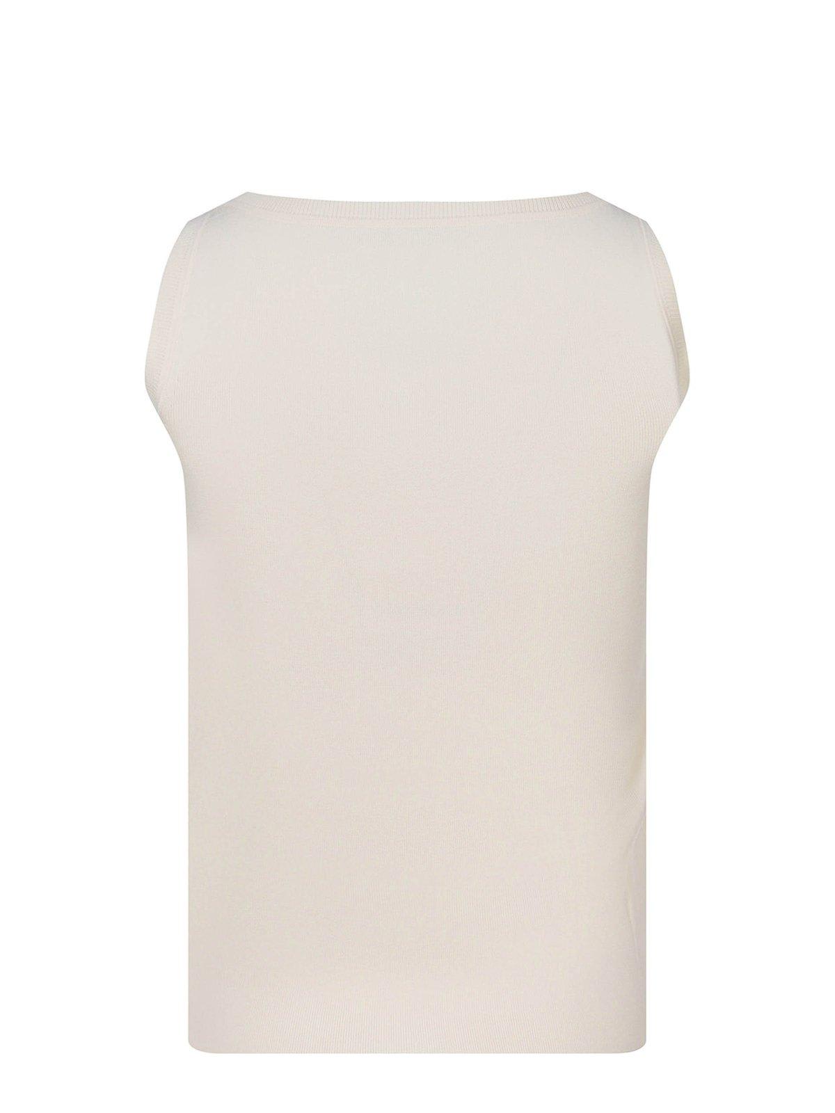 Max Mara Pentola Sleeveless Knitted Top In Neutral