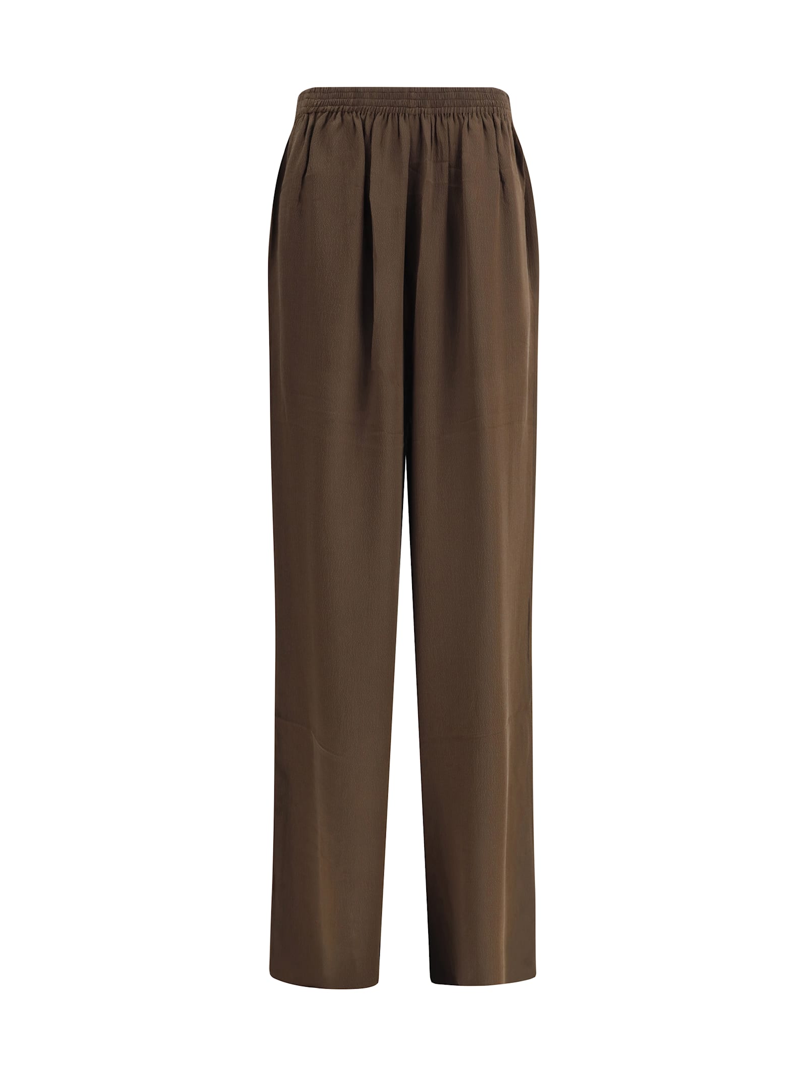 Petar Petrov Silk Wide Leg Pants In Brown