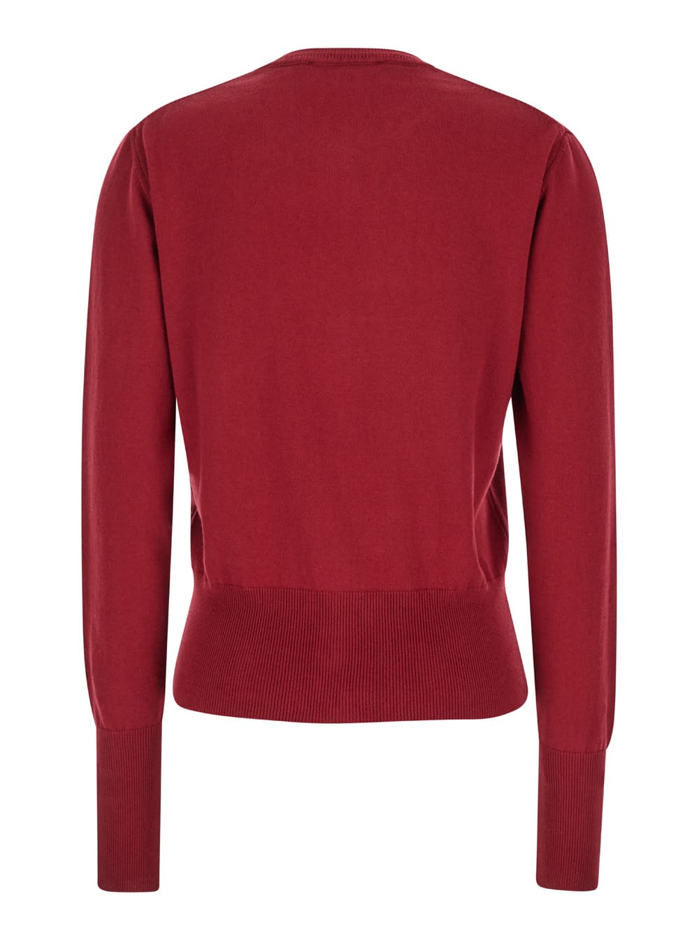 Shop Vivienne Westwood Bea Bordeaux Cardigan With Orb Embroidery And Branded Button In Cotton And Cashmere Woman