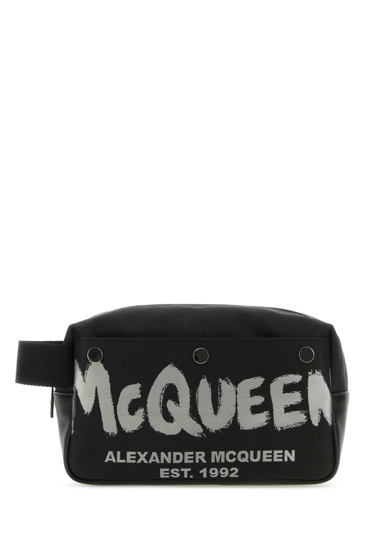 Black Fabric Mcqueen Graffiti Beauty Case