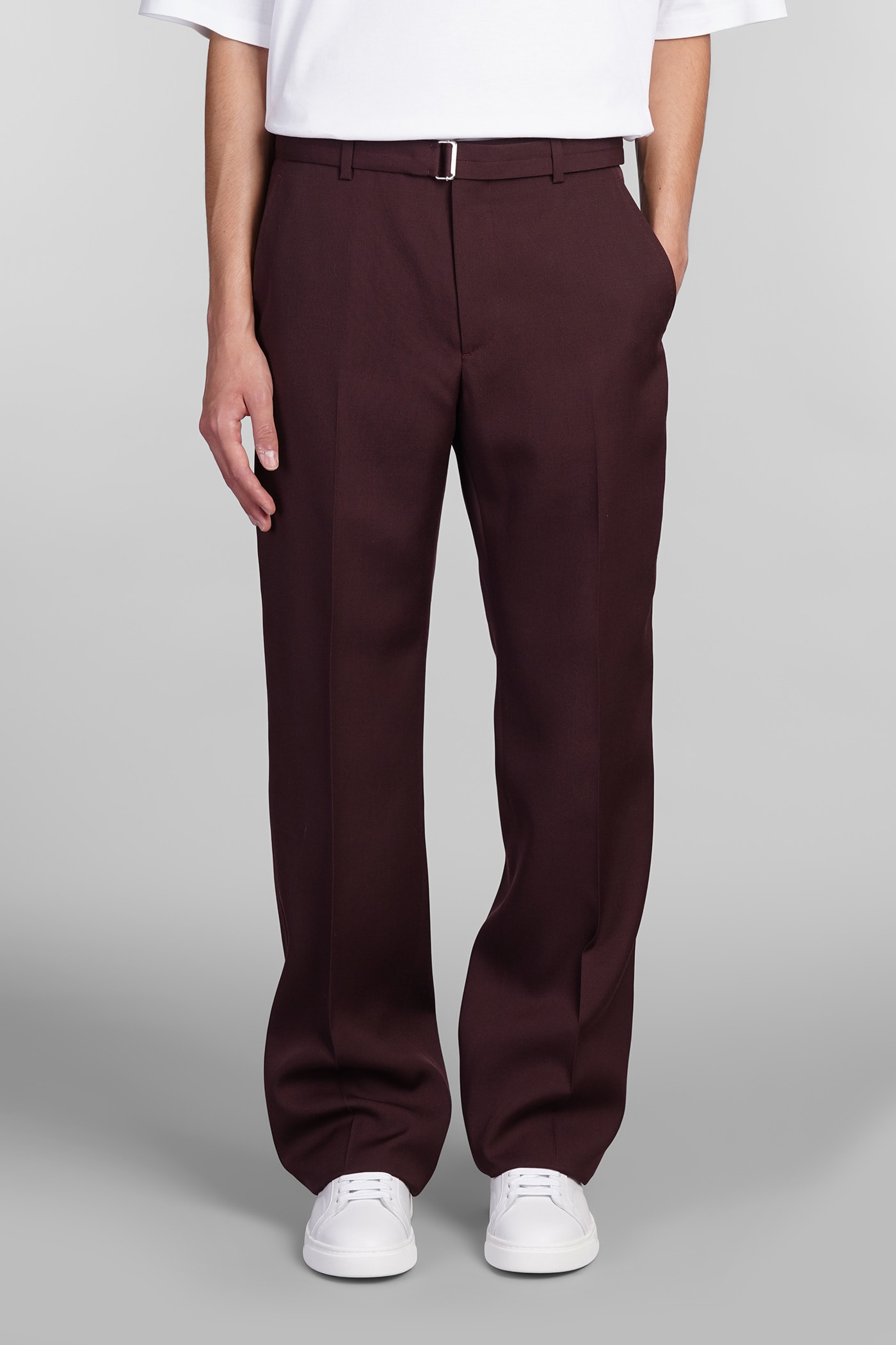 Pants In Bordeaux Wool