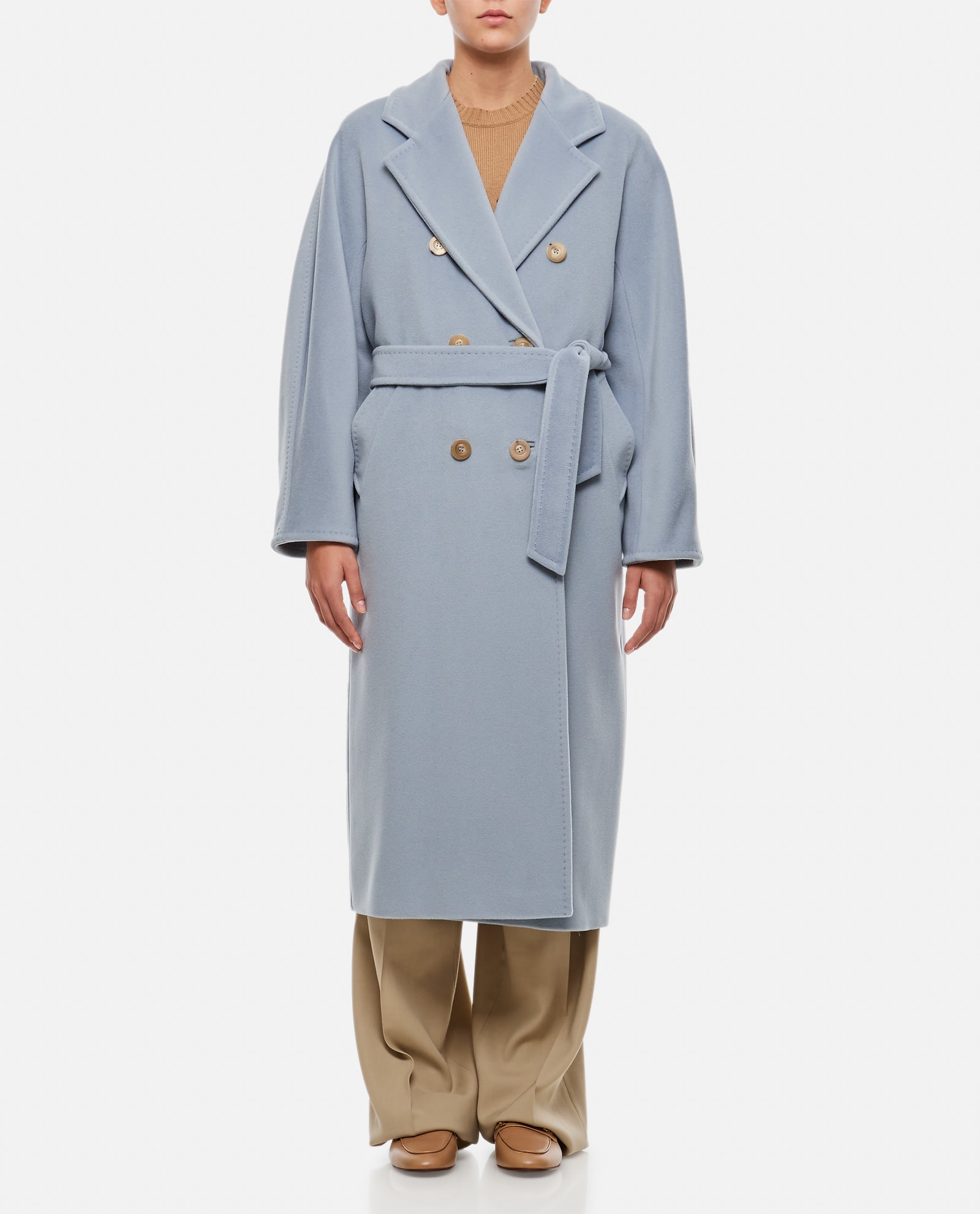 MAX MARA MADAME WOOL AND CASHMERE LONG BELTED COAT