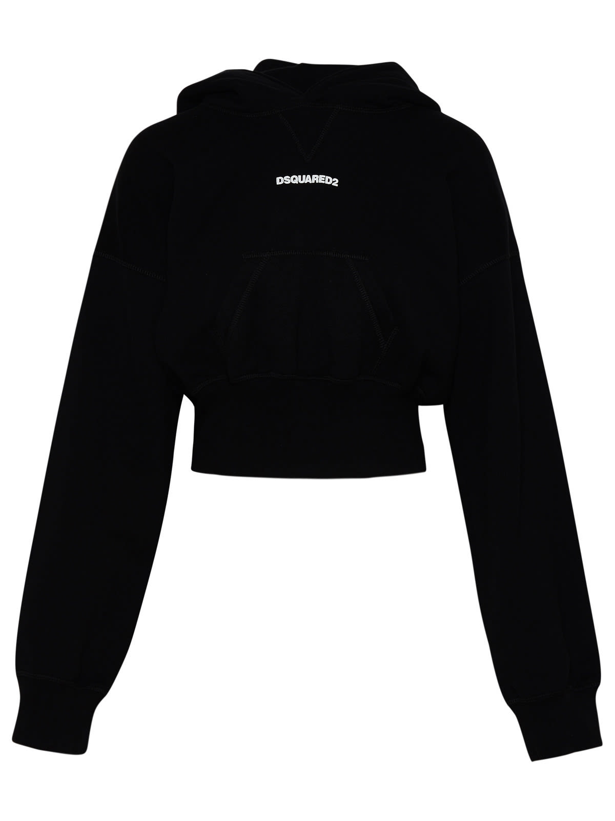 DSQUARED2 BLACK COTTON BASEBALL SWEATSHIRT