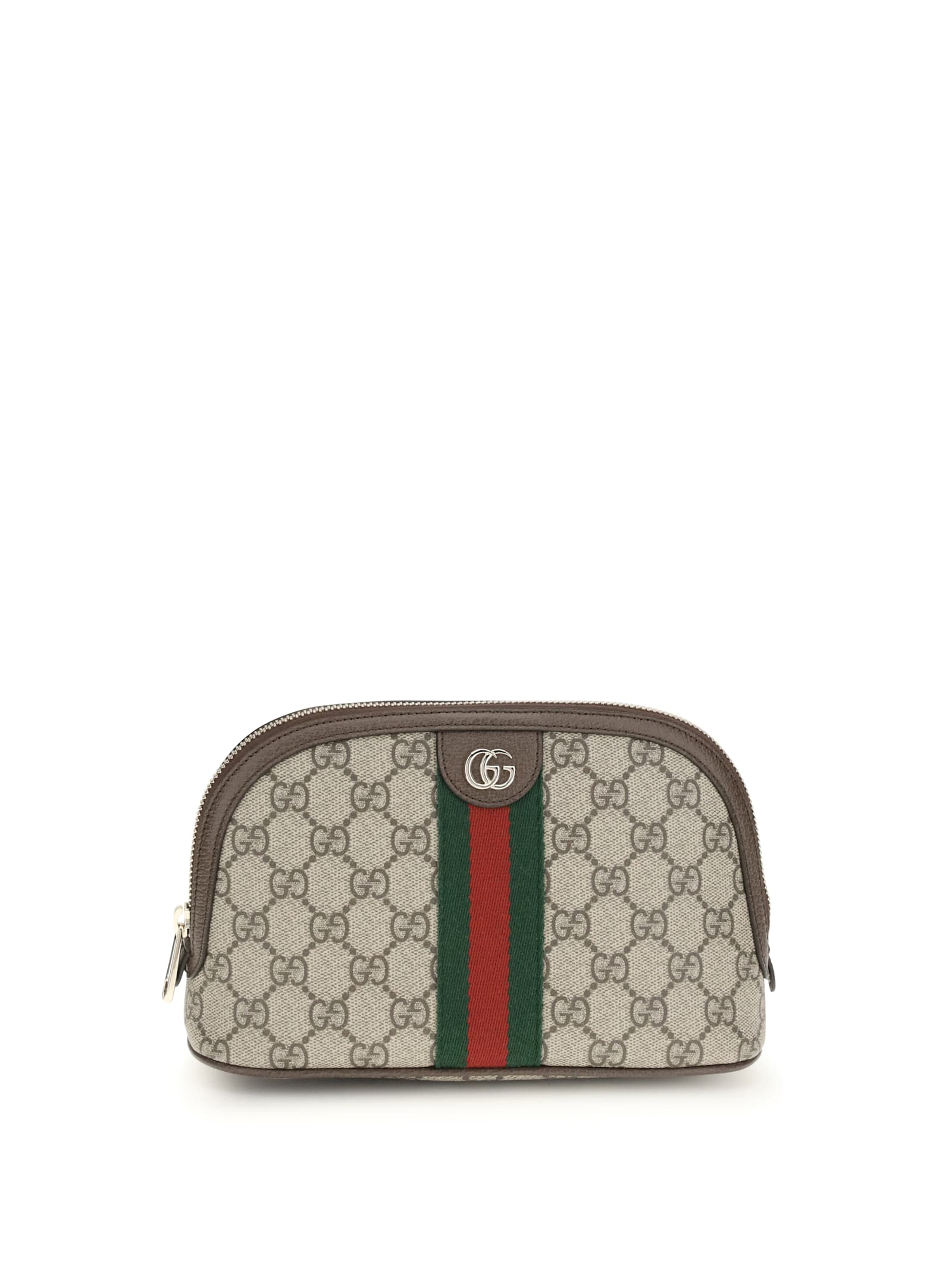 Gucci Small Ophidia Double G Zip-fastening Bag In Brown