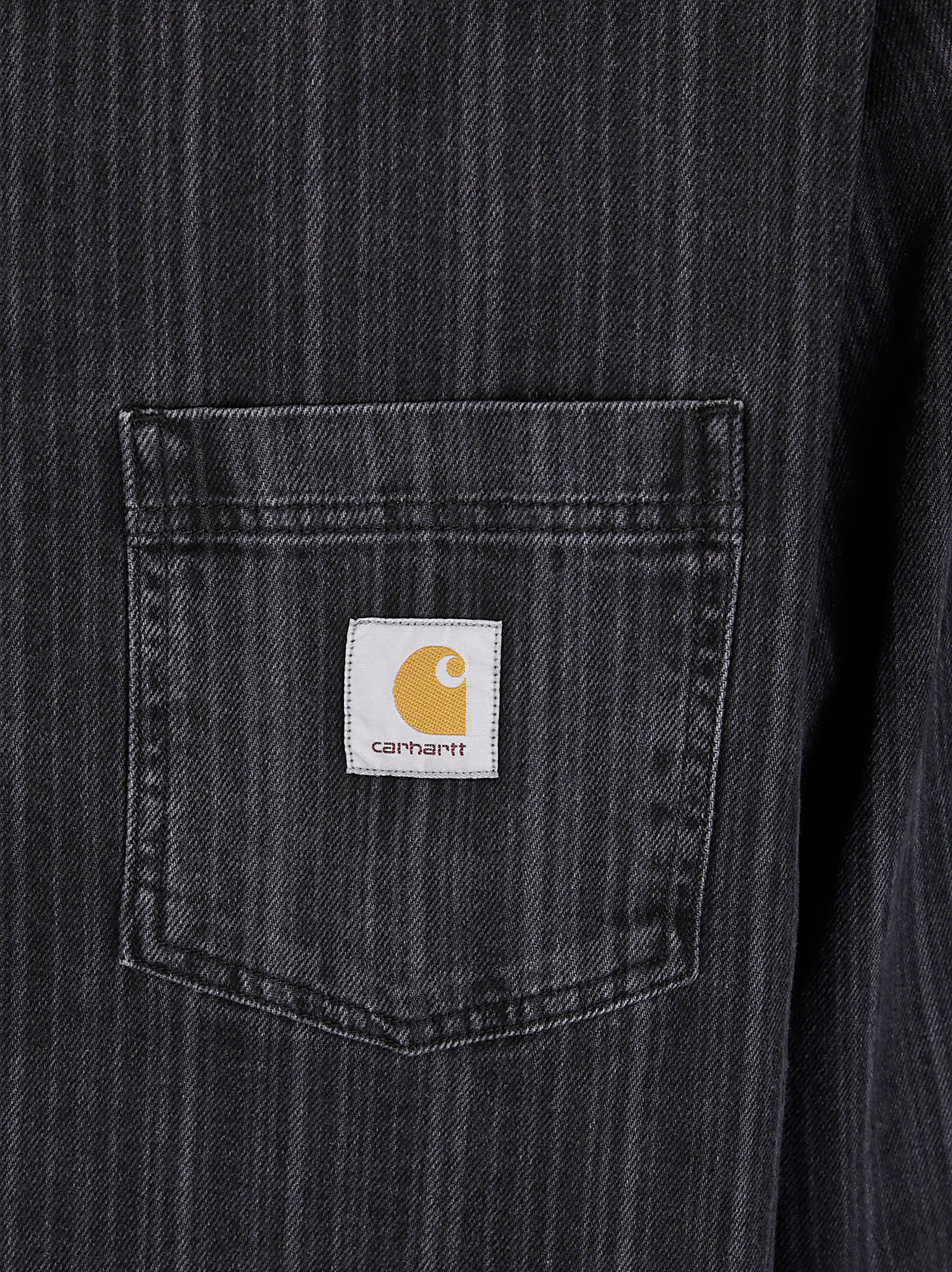 Carhartt Work In Progress Rylan Stripe Cotton Denim Button-up Shirt Jacket In Black