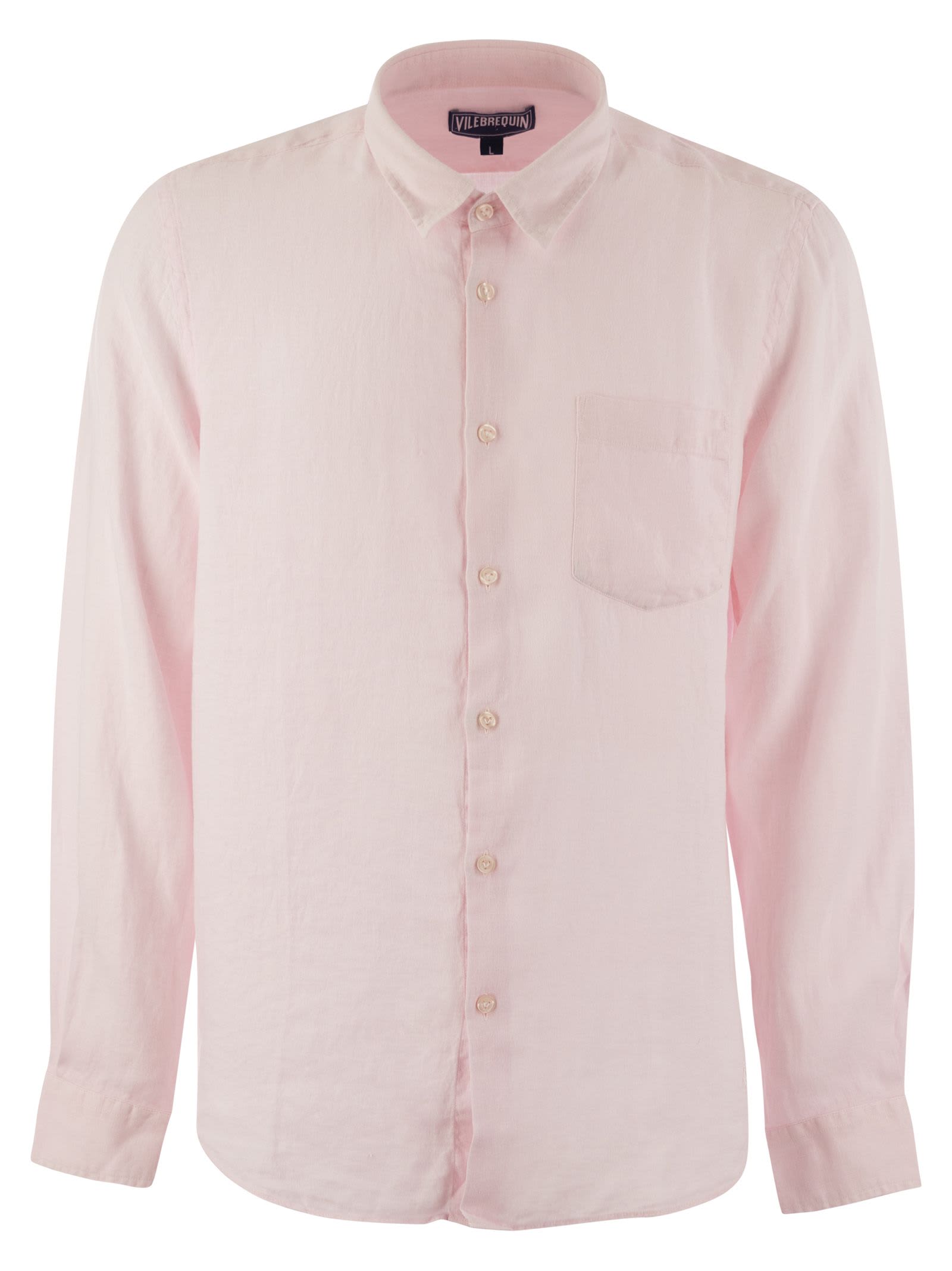 Vilebrequin Caroubis Solid Shirt In Linen