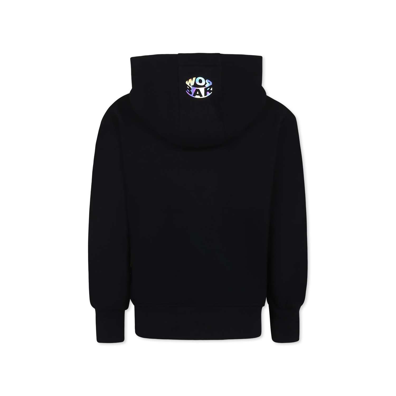 Shop Barrow Black Sweatshirt For Kids With Smiley In Nero