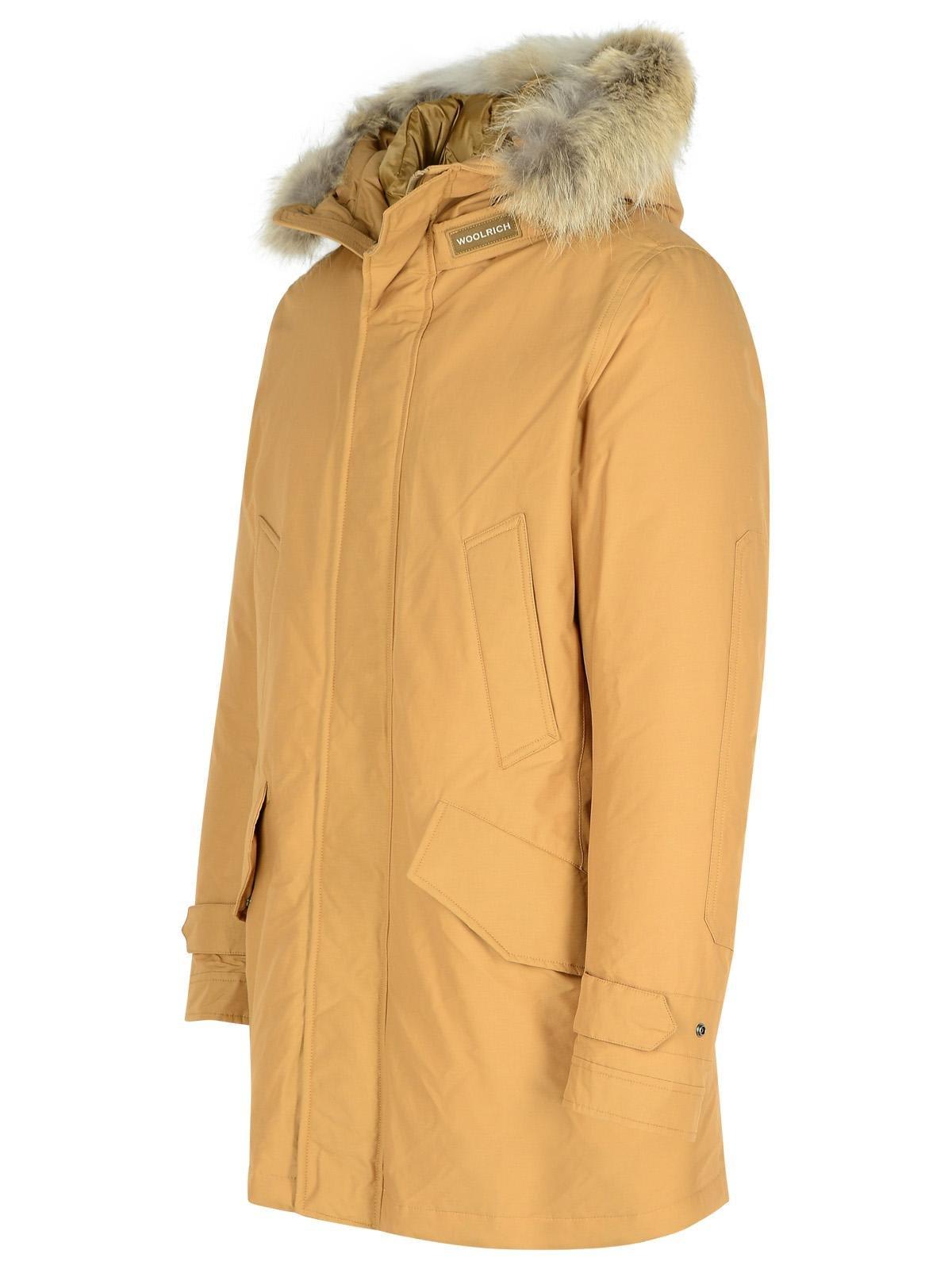 Shop Woolrich Fur Trim Polar Parka In Gold Kaki