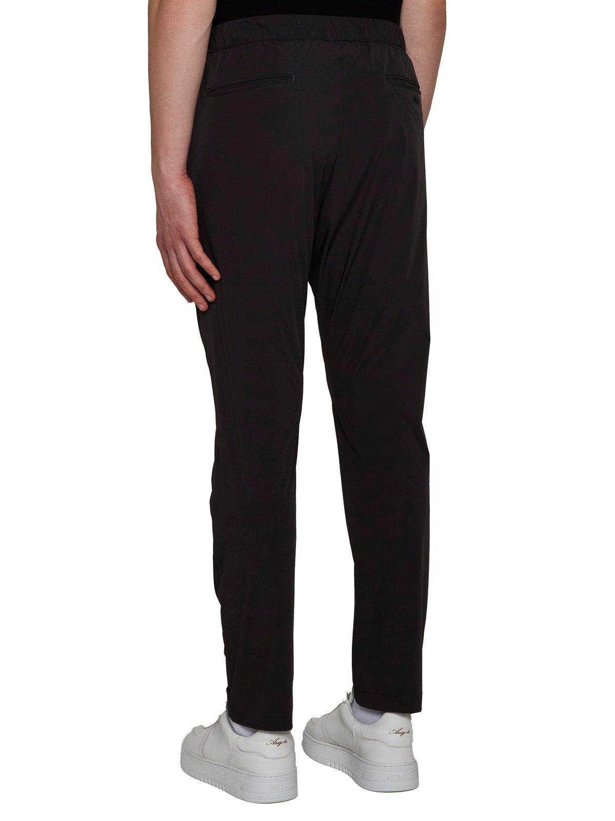 Shop Herno Drawstring Cropped Trousers In Antracite