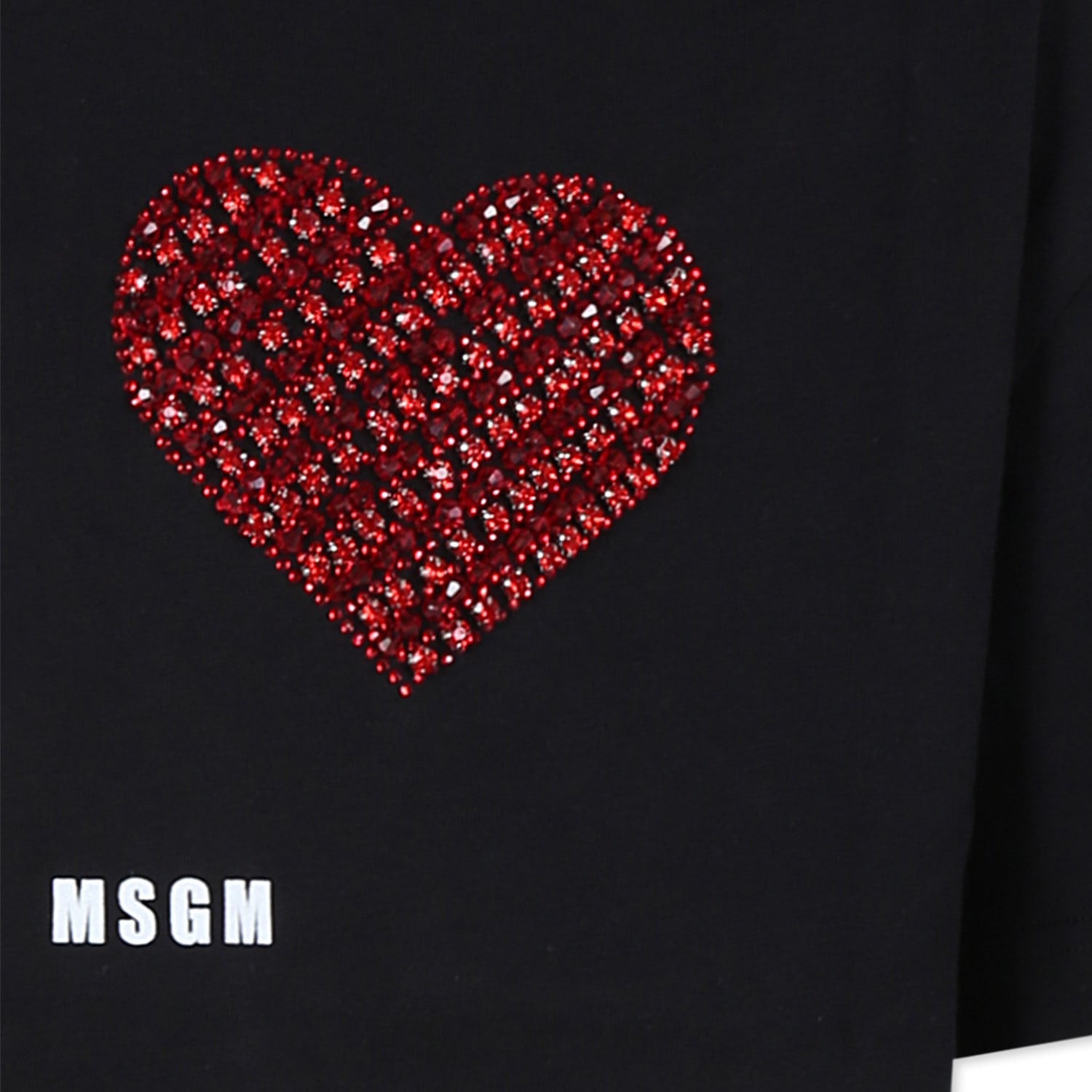 Msgm Black T-shirt For Girl With Logo In Black