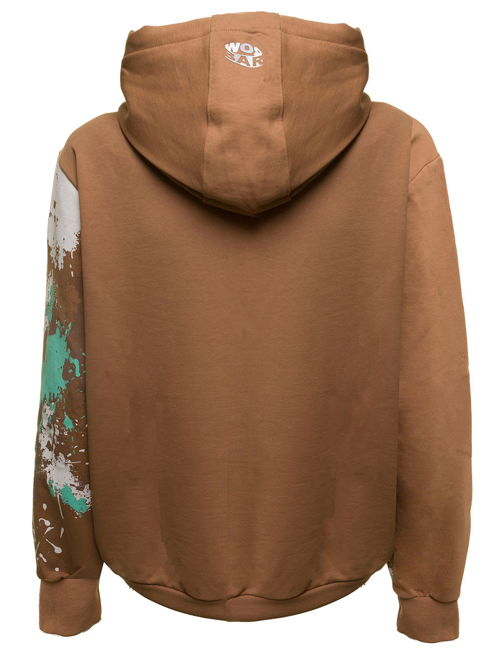 Beige Jersey Hoodie With Logo And Color Splash Detail Barrow Man