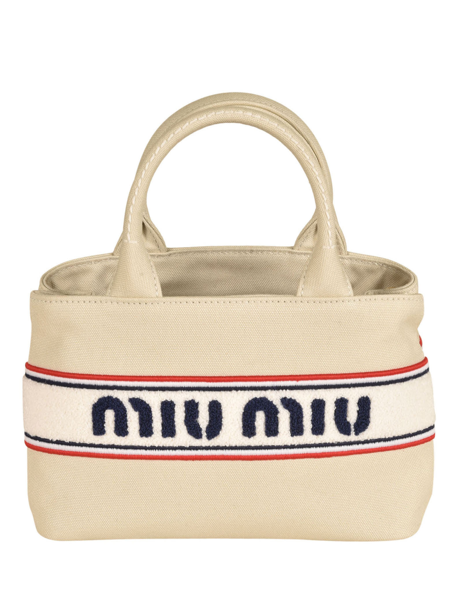 Stripe Logo Detail Top Handle Handbag