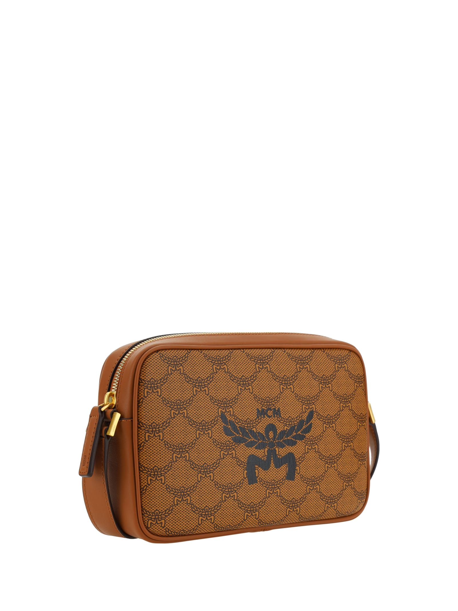 Shop Mcm Himmel Shoulder Bag In Cognac
