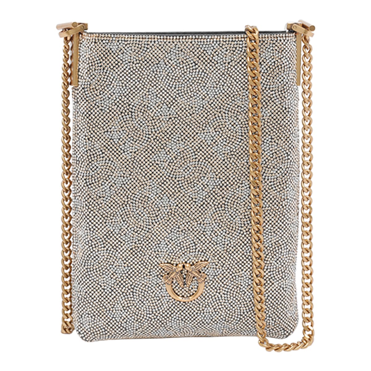 Pinko Strass Monogram Phone Cover In Transparent