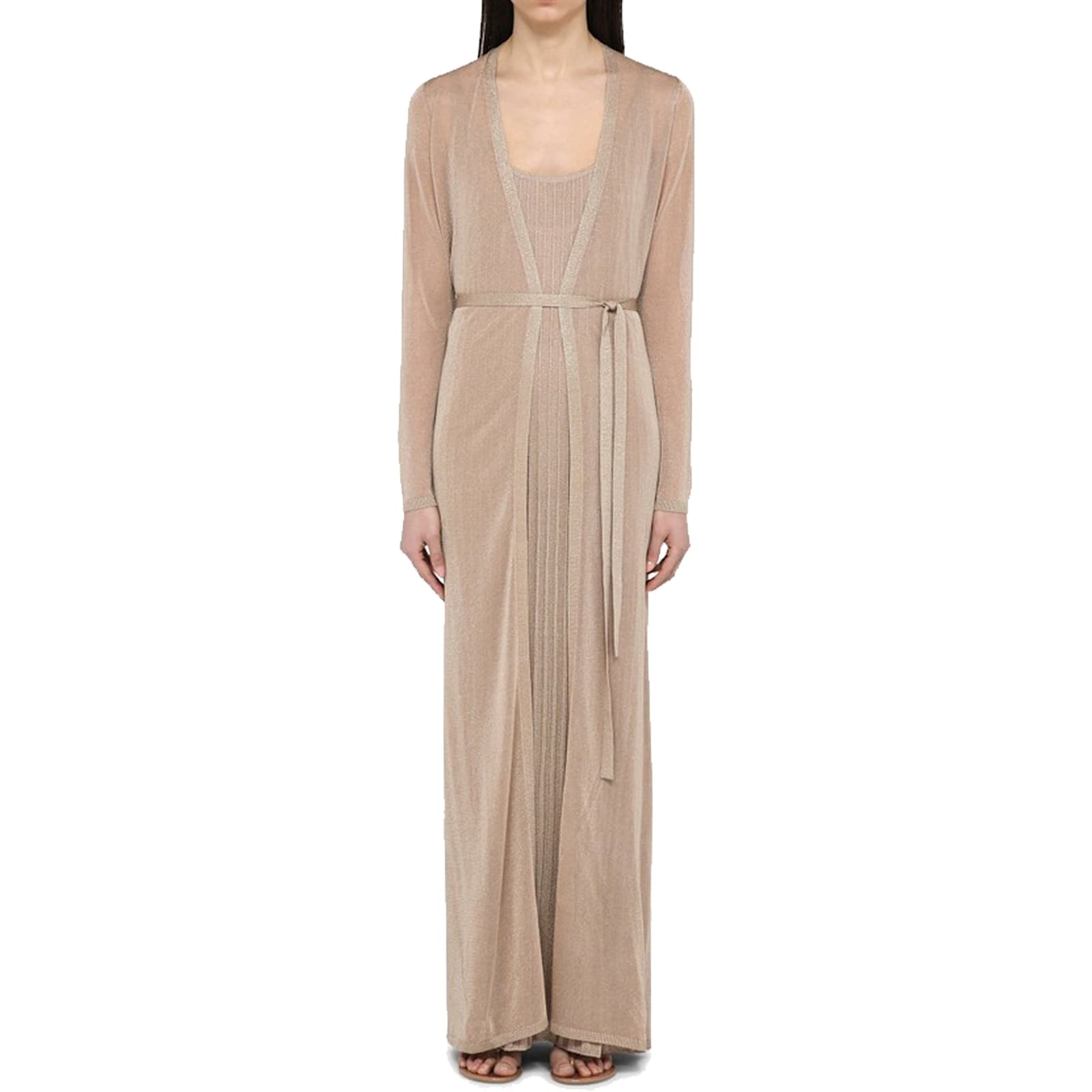 Max Mara Lurex Robby Cardigan In Beige