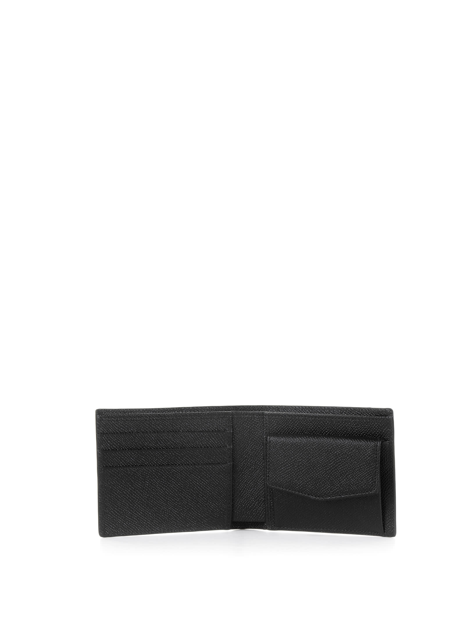 Shop Dolce & Gabbana Leather Wallet With Coin Purse In Nero