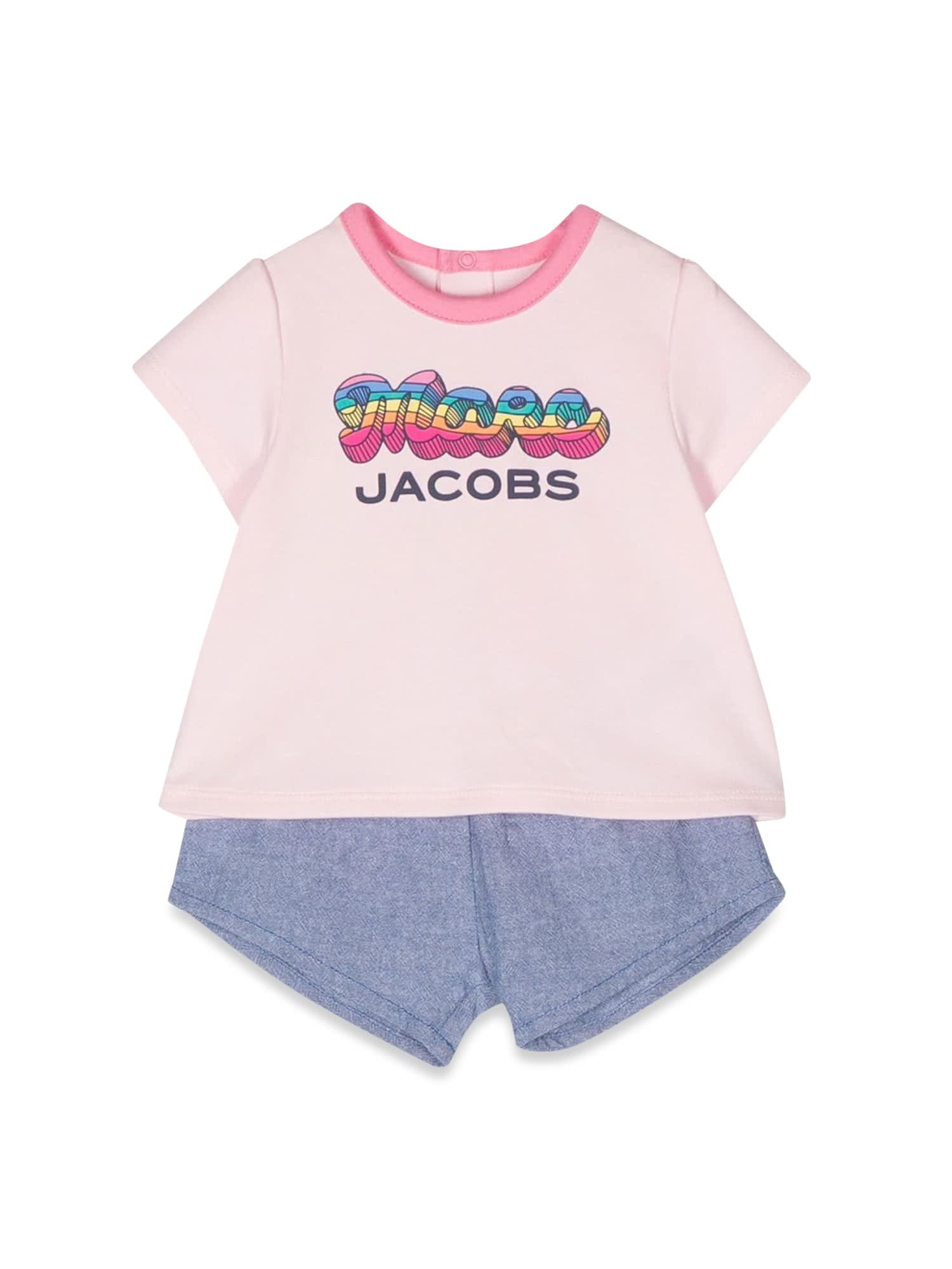 MARC JACOBS MULTICOLOR LOGO T-SHIRT AND SHORTS