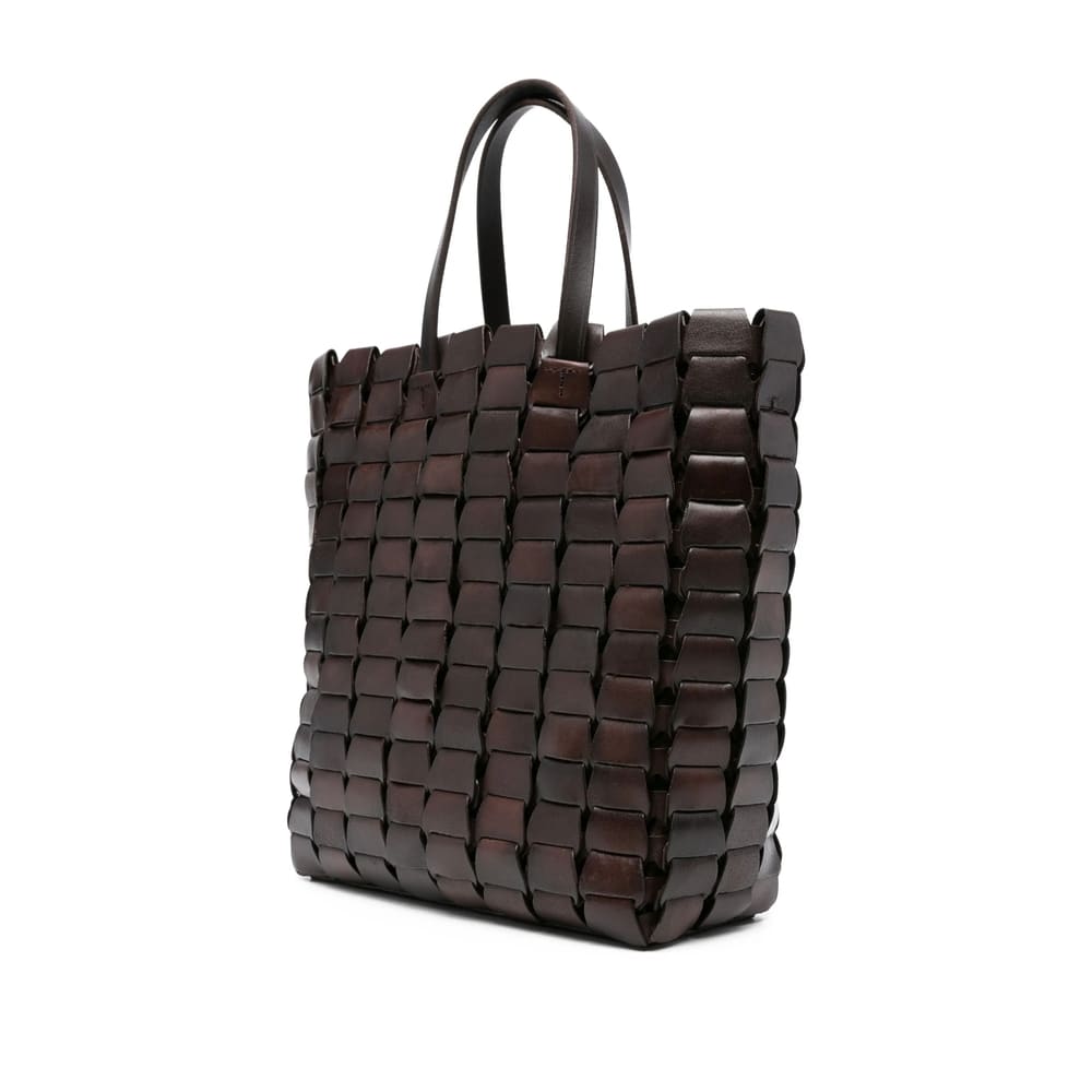 Dragon Diffusion Leather Woven Tote Bag In Black