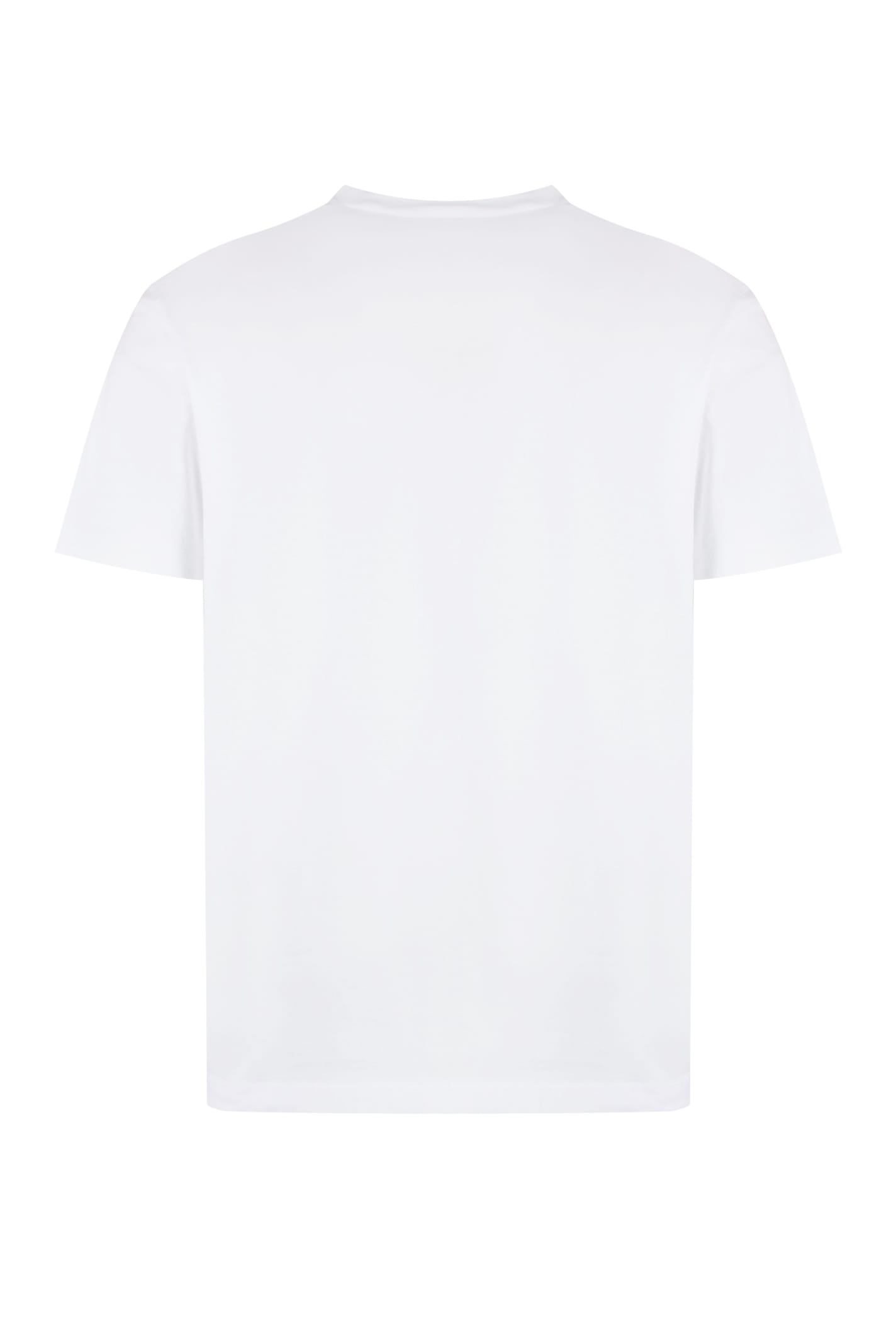 Shop Moncler Cotton Crew-neck T-shirt In White