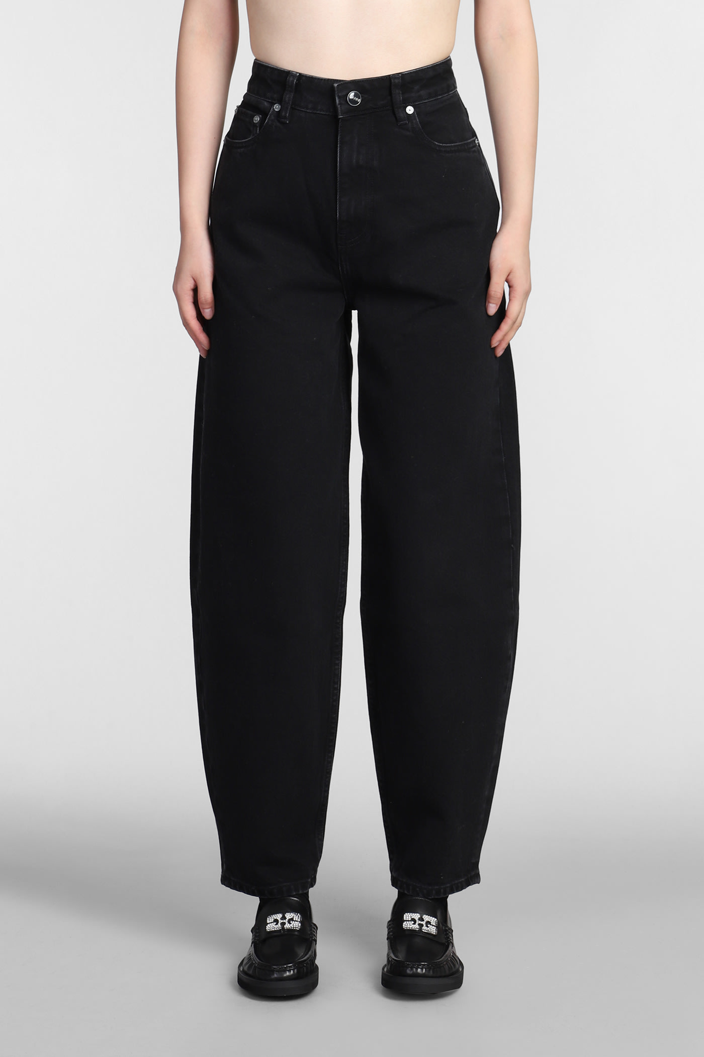 GANNI STARY JEANS IN BLACK COTTON