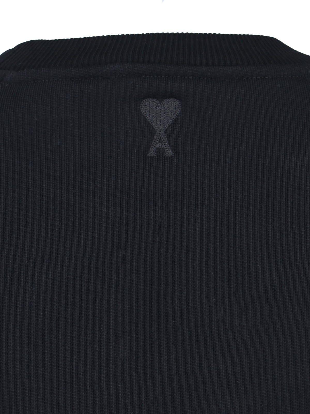 Ami Alexandre Mattiussi Black Crewneck Sweatshirt With Logo Lettering Detail On The Front And Adc Logo Embroidery On The Rea