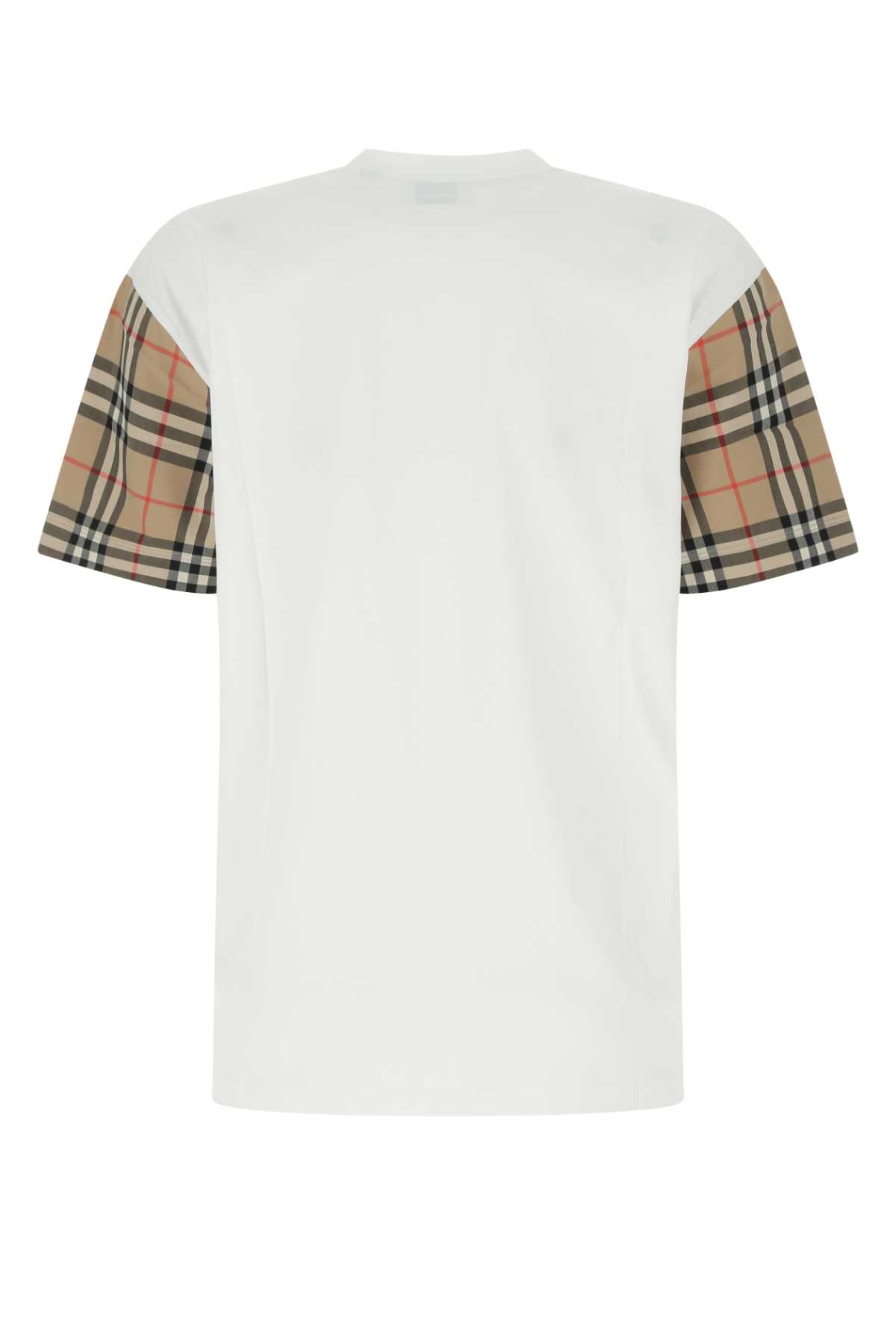 Shop Burberry White Cotton T-shirt In A1464