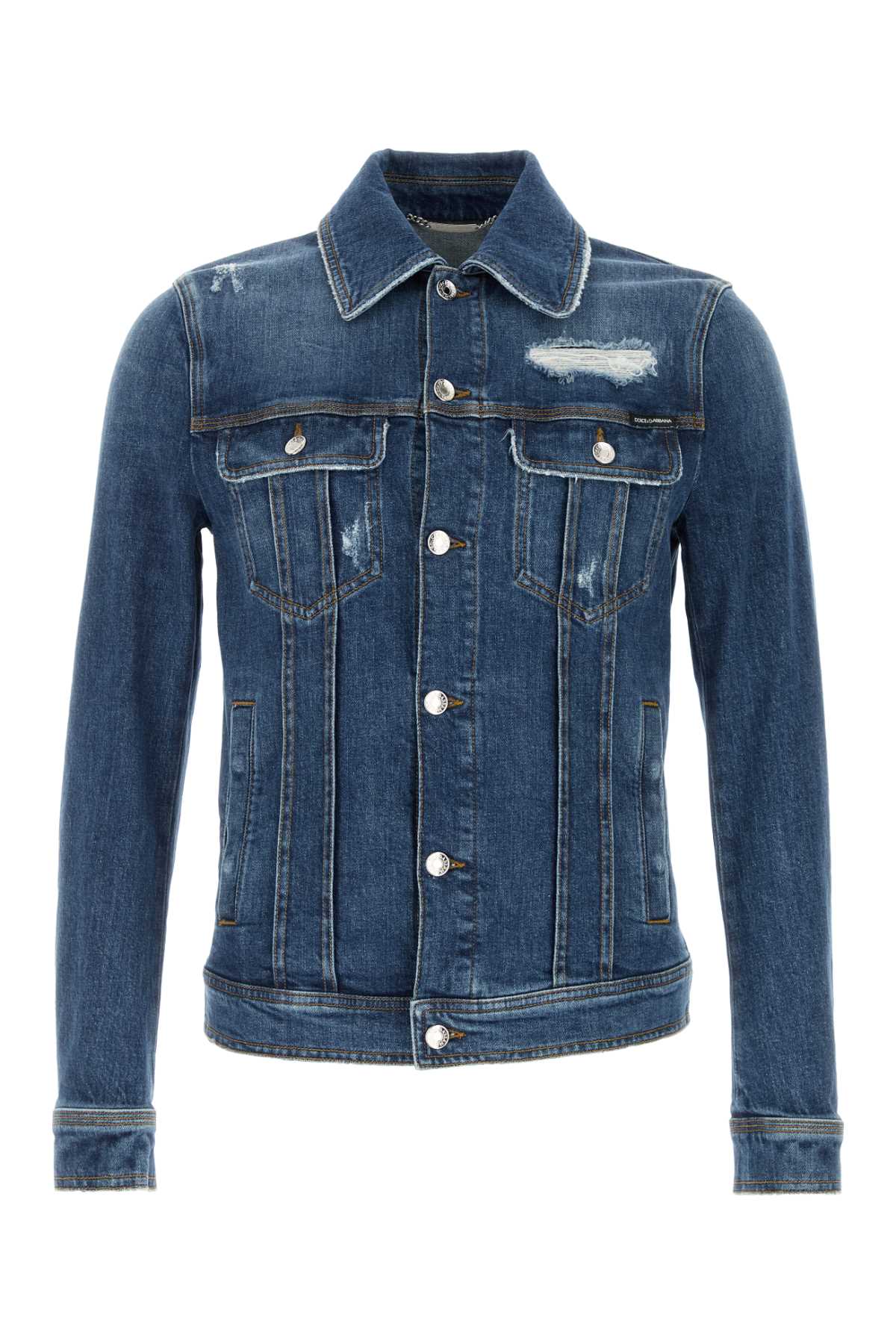 Shop Dolce & Gabbana Stretch Denim Jacket In Varianteabbinata