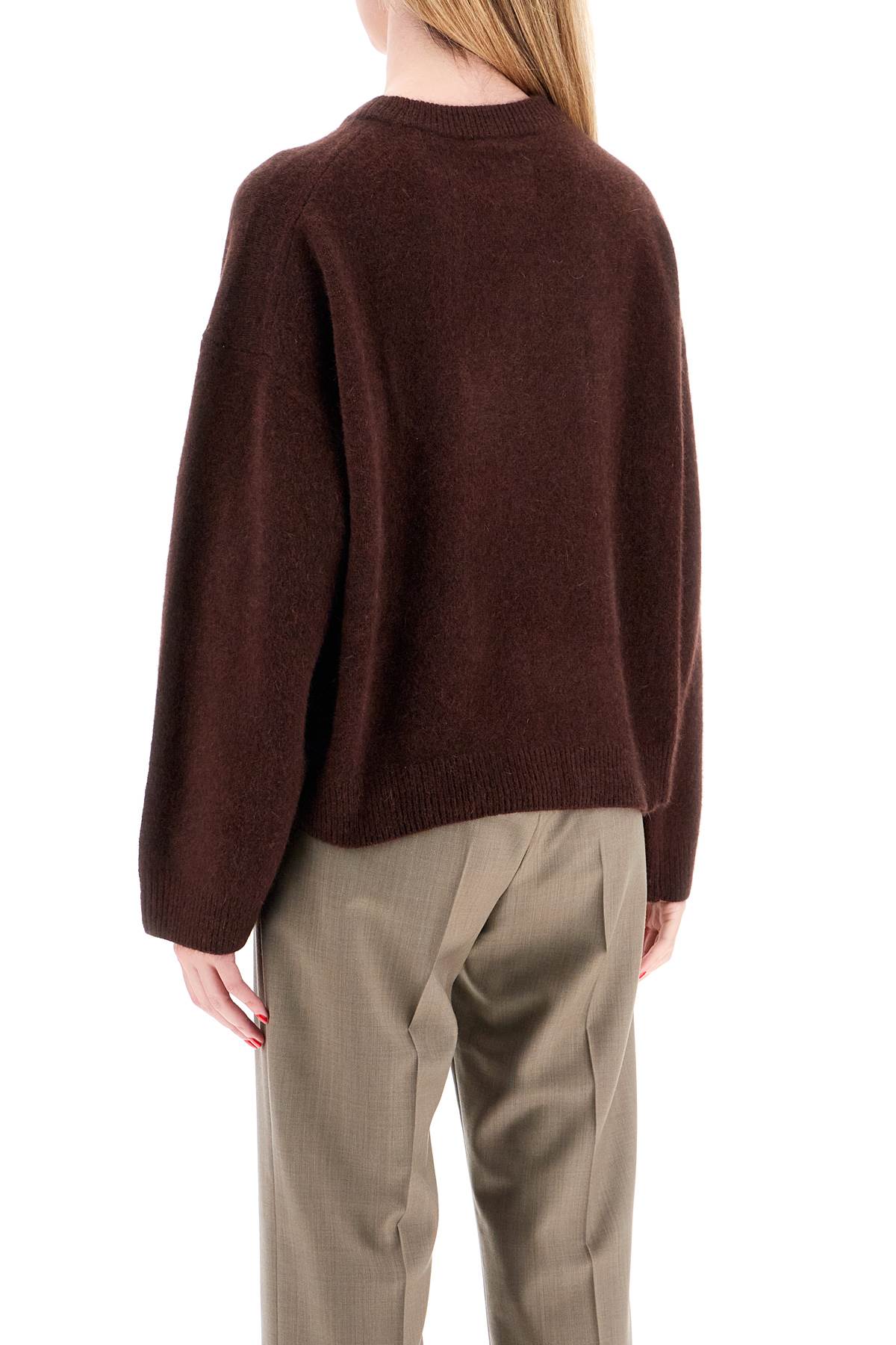 Shop Loulou Studio In Wool And Yak Blend Pullover Sweater In Choco (brown)