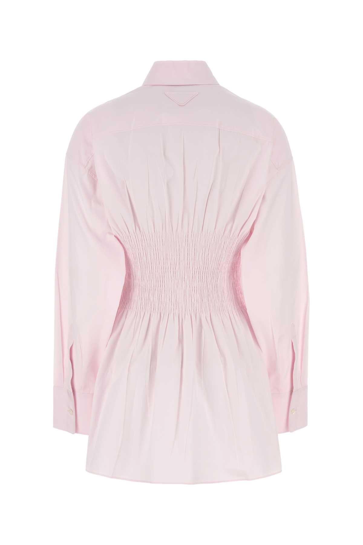 Prada Pastel Pink Poplin Shirt In Pink