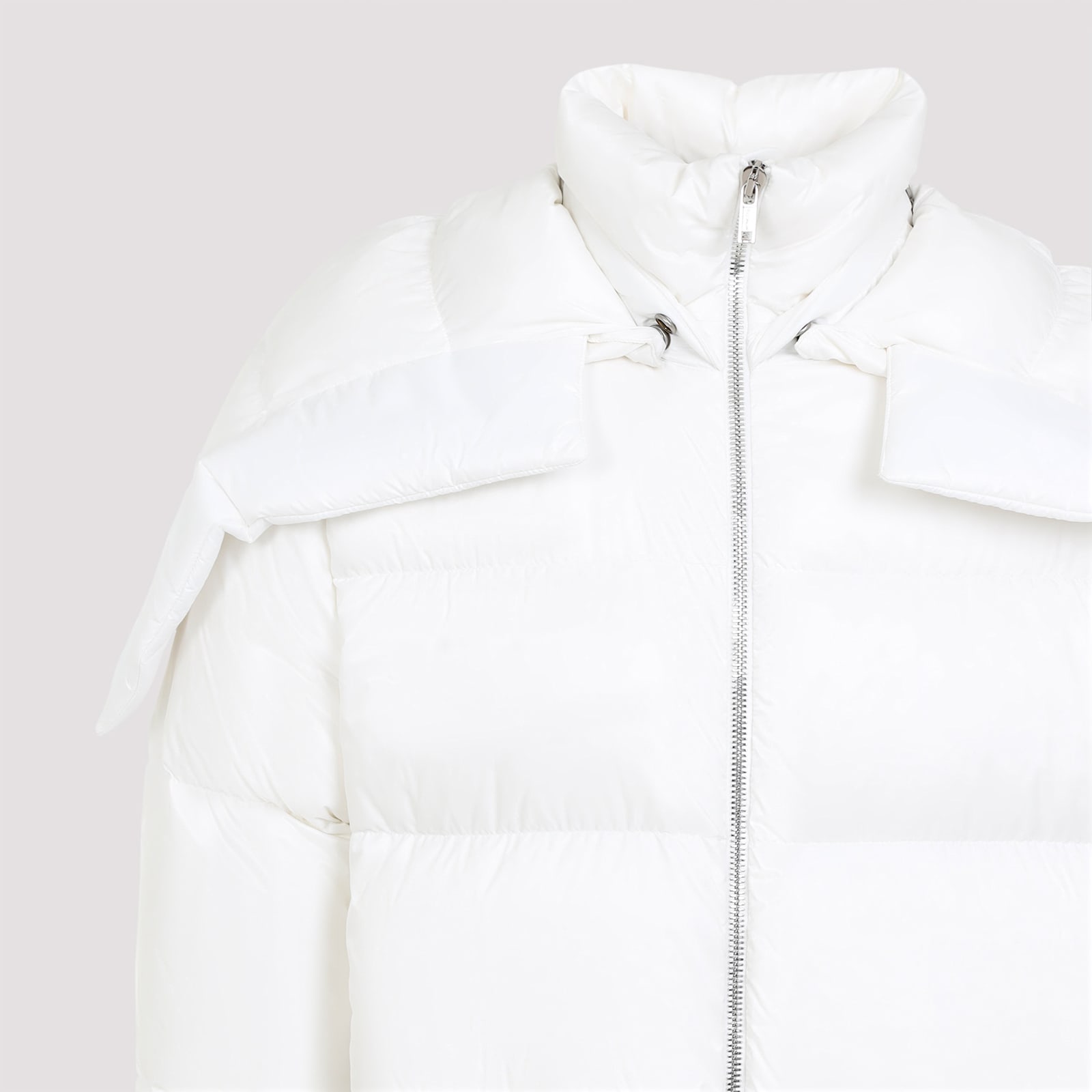 Moncler Genius Mu02d1c02 Hooded Cyclopic Coat In Milk