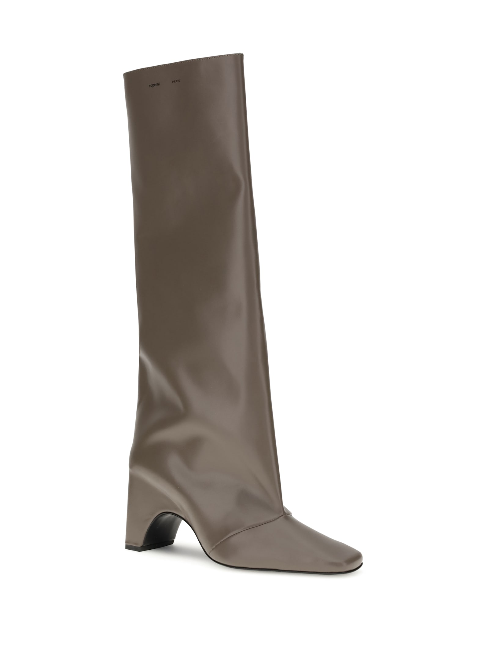 Coperni Bridge 95 Leather Knee-high Boots In Brown