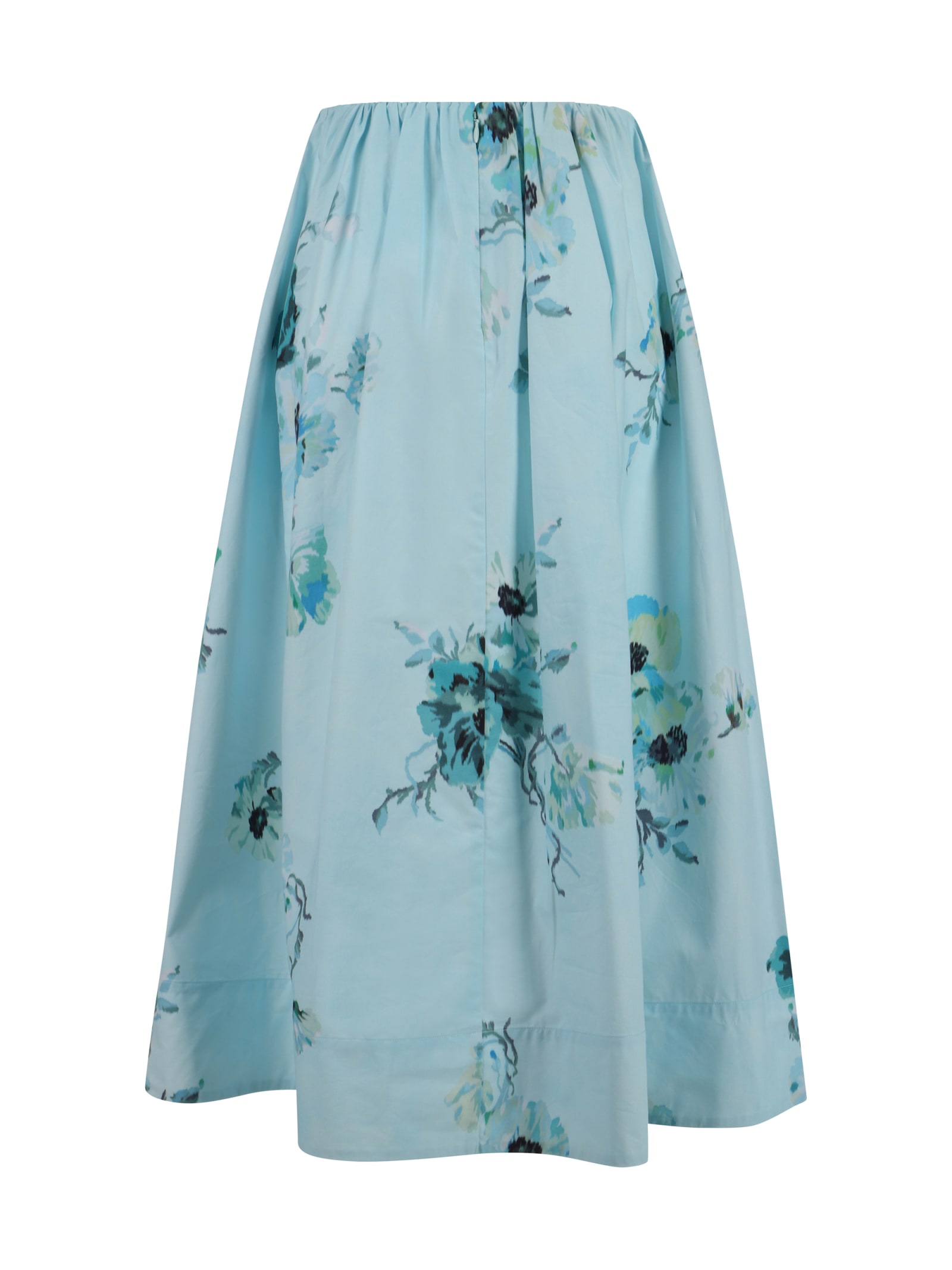 Shop Zimmermann Midi Skirt In Aqua Floral