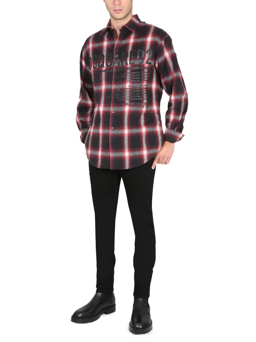 Dsquared2 Drop Shoulder Shirt In Multicolour