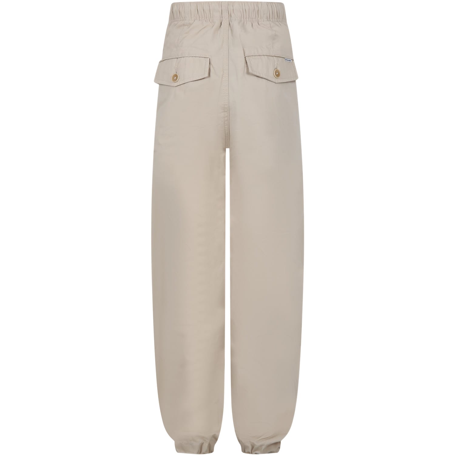 Shop Tommy Hilfiger Beige Trousers For Boy With Logo