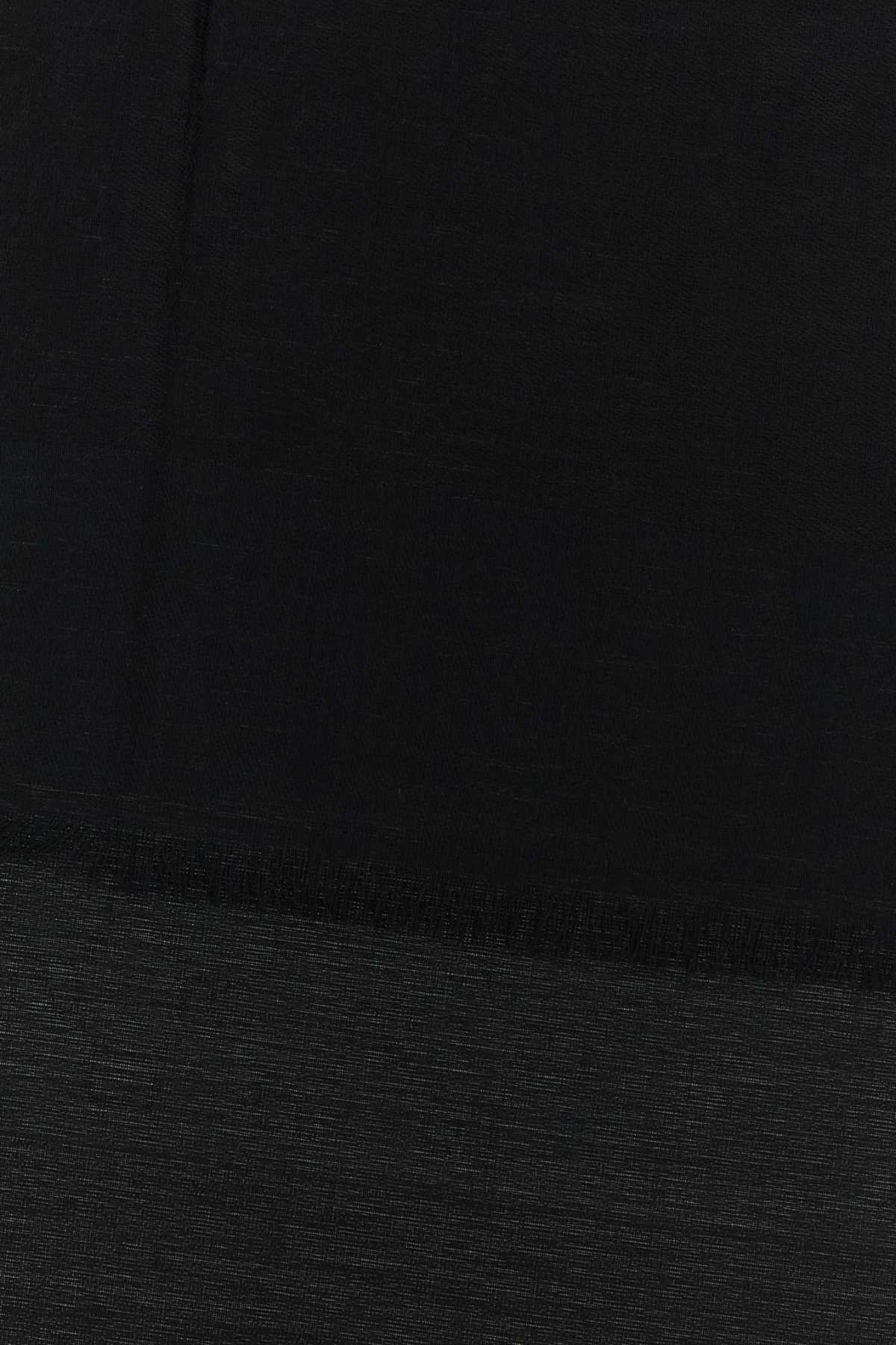 Gucci Black Cotton Blend Foulard In Animal Print