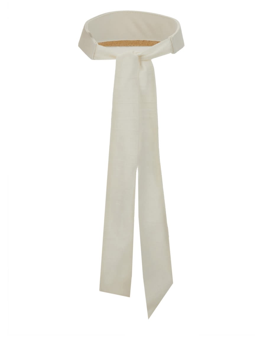 Shop Ruslan Baginskiy Linen Visor In Beige