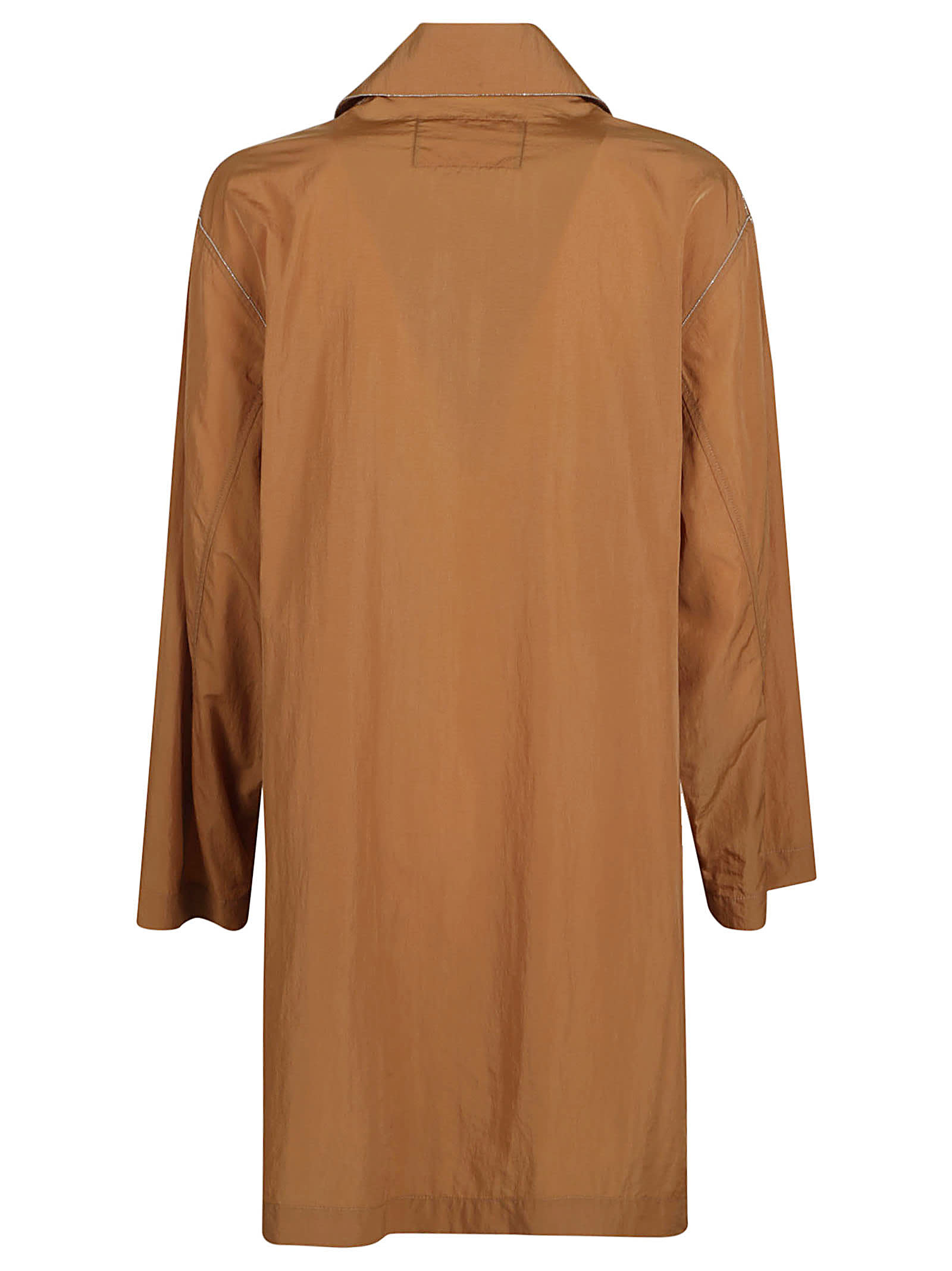 Shop Fabiana Filippi Long-sleeved Long Shirt In Brown