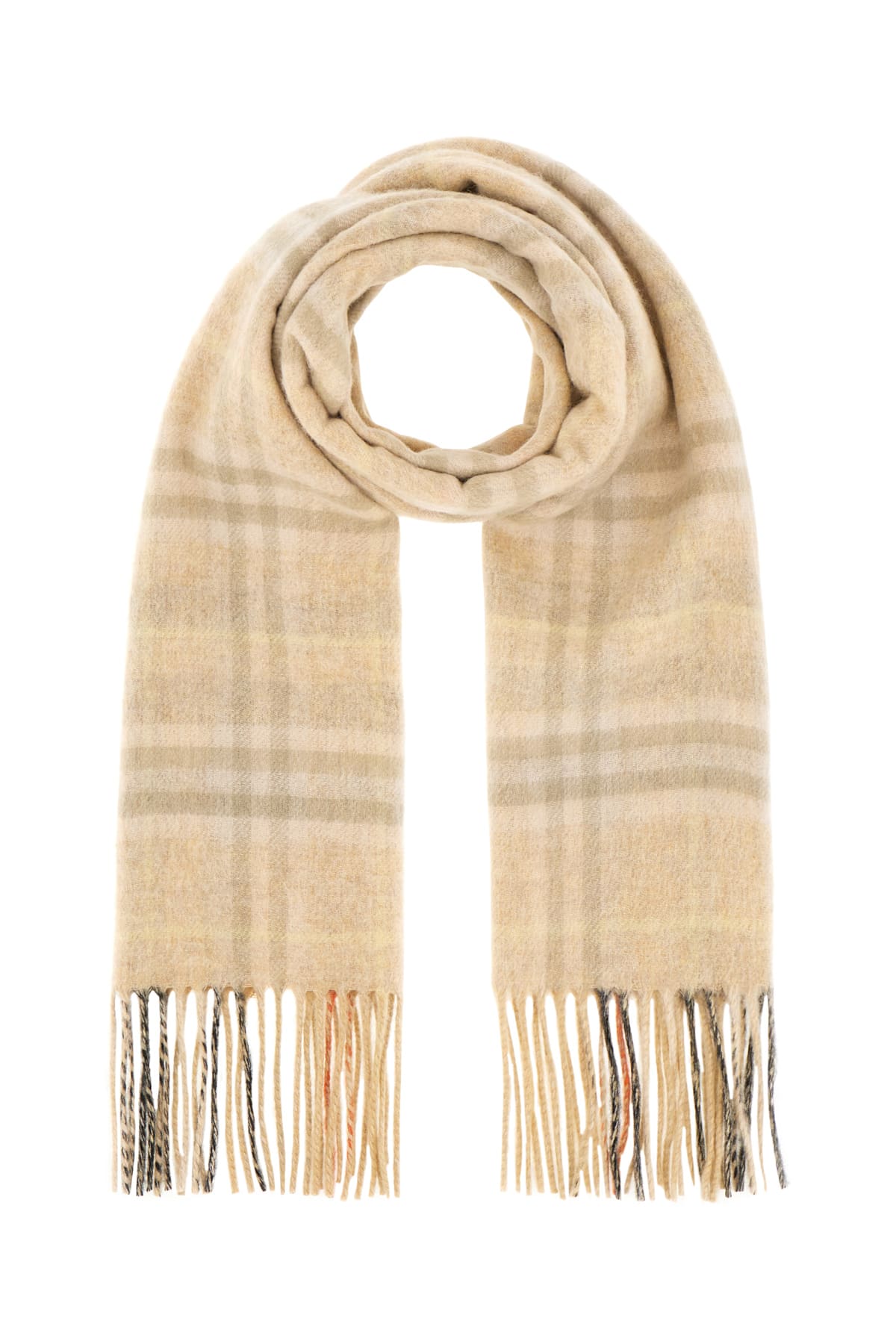 Burberry Embroidered Cashmere Reversible Scarf In Neutral