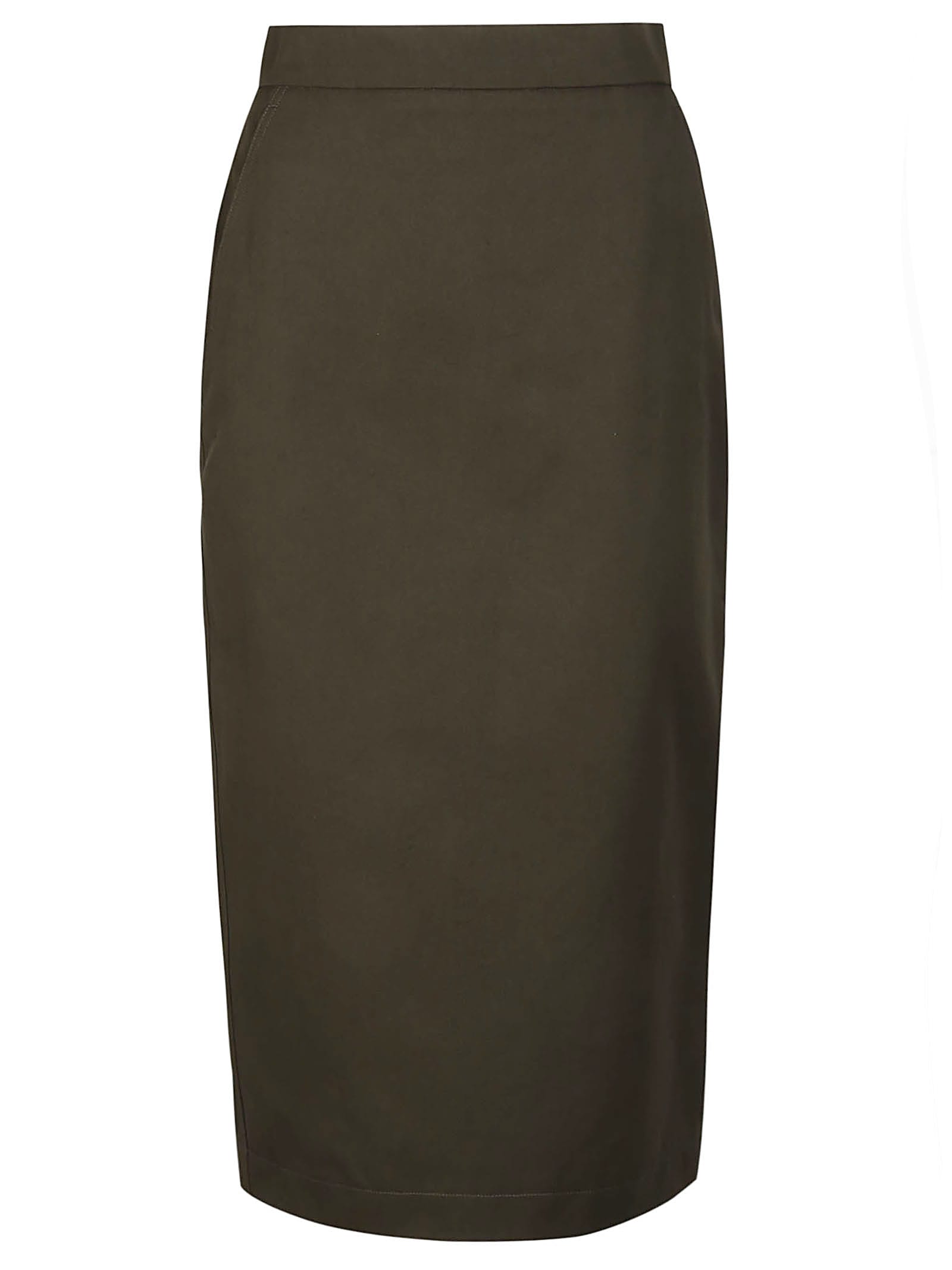 Shop Max Mara Cognac Skirt In Oliva