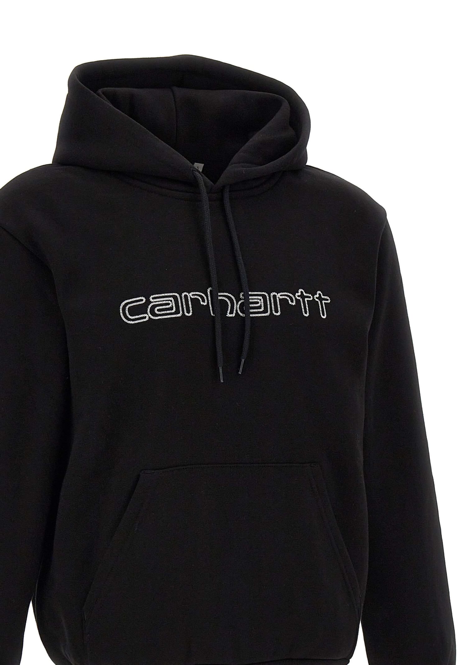 Carhartt Embroidered-logo Long-sleeve Hoodie In Black