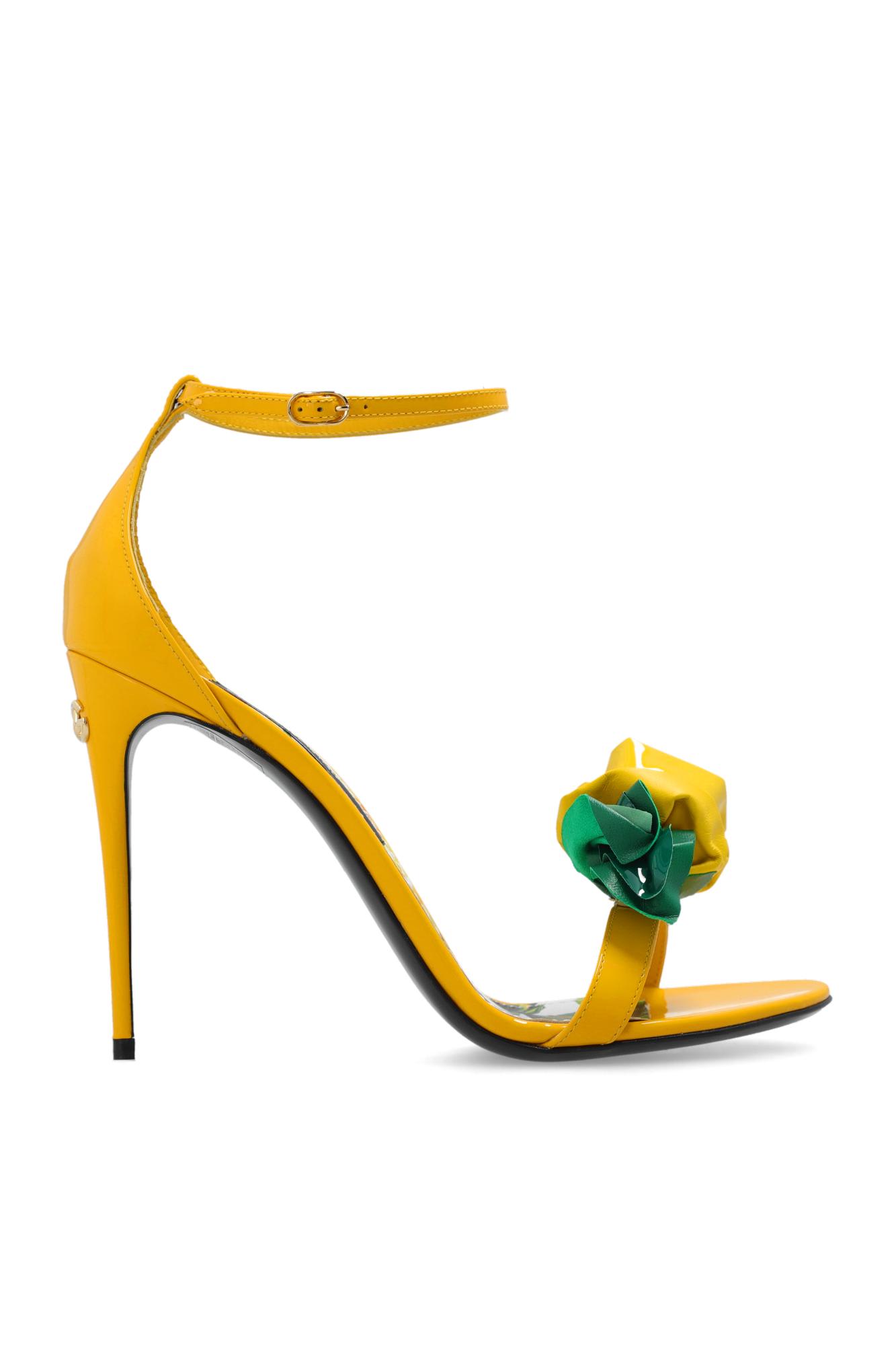 Shop Dolce & Gabbana Heeled Sandals In Yellow