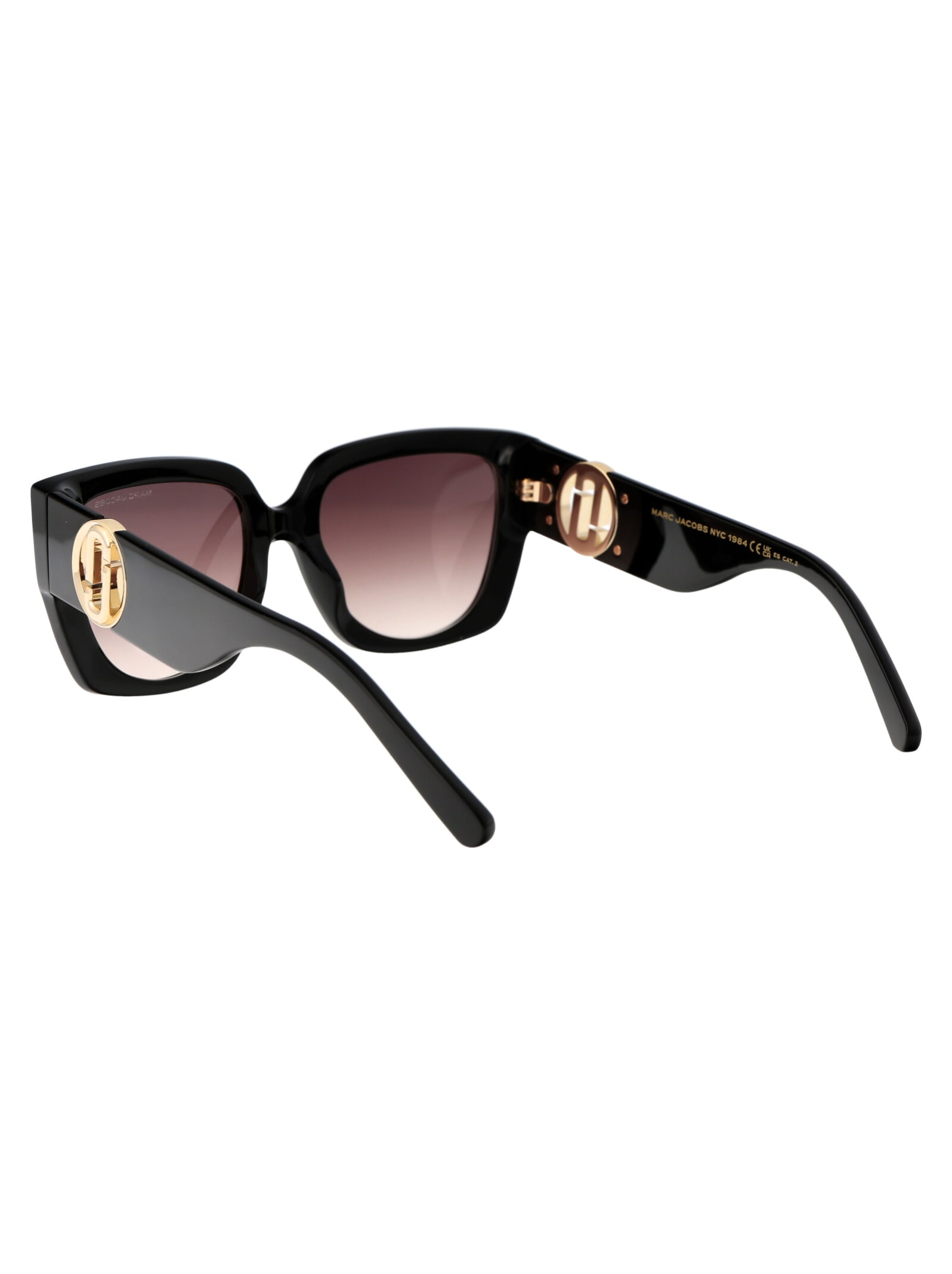 Marc Jacobs Black Acetate Sunglasses In Neutral