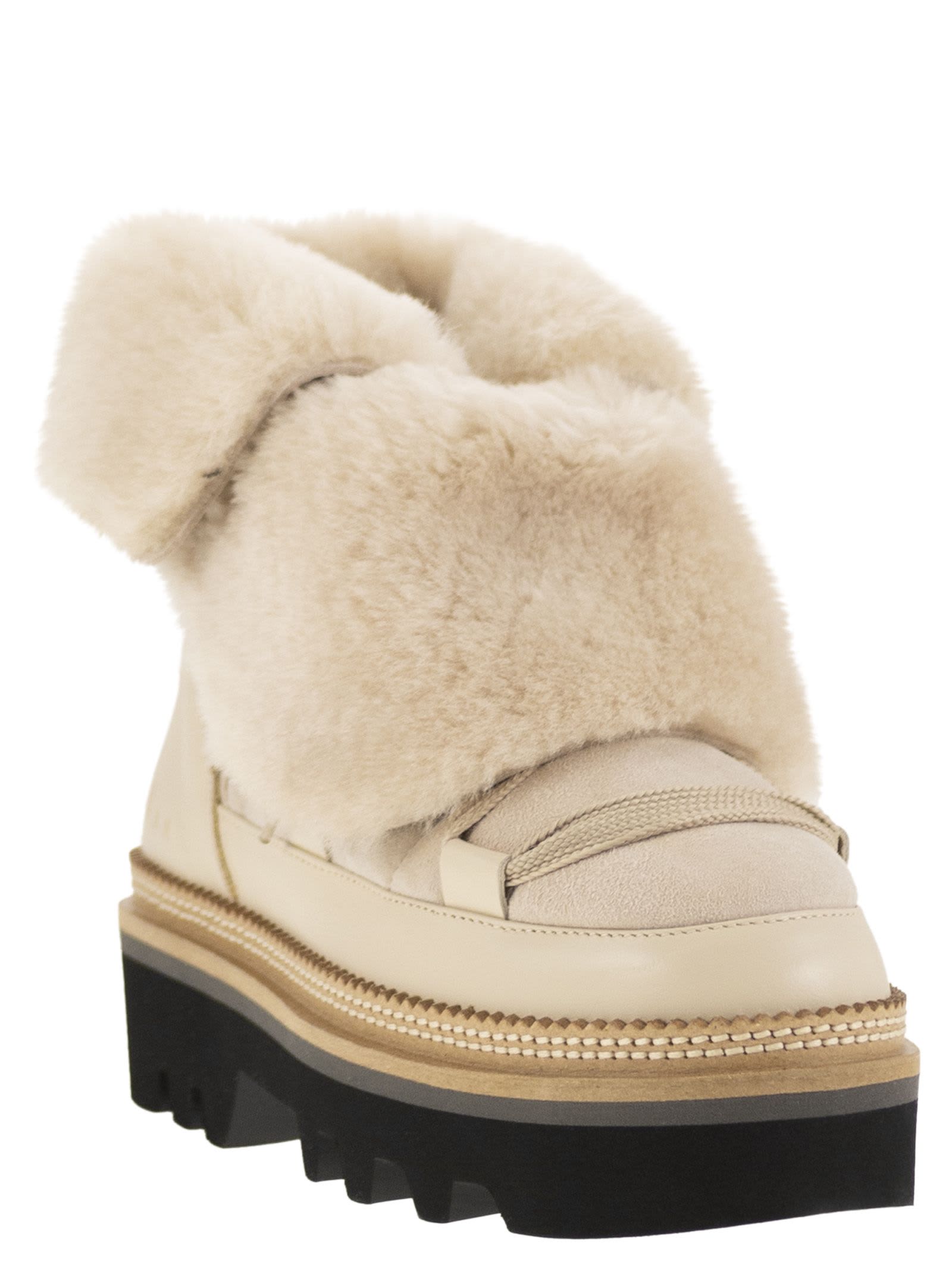 Shop Hogan H675 - After-ski Boots In Light Beige