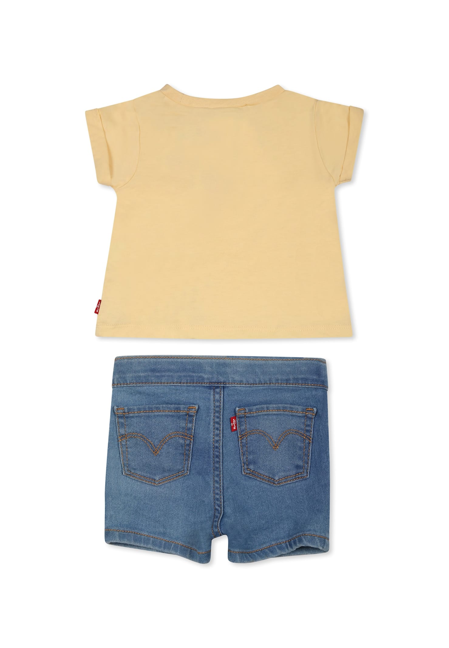 Levi's Yellow Suit For Baby Girl With Strawberries In Yellow