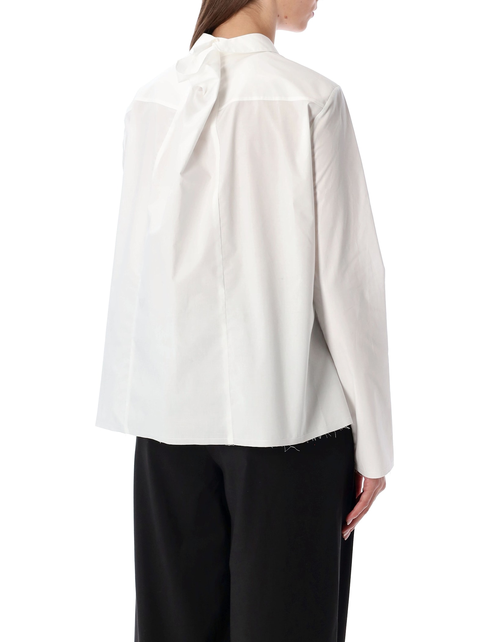 Mm6 Maison Margiela White Poplin Shirt With Back Panel In White