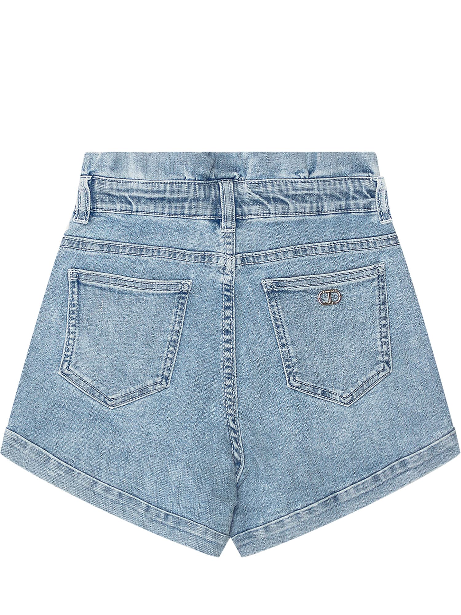 Shop Twinset Jeans Shorts In Denim Azzurro